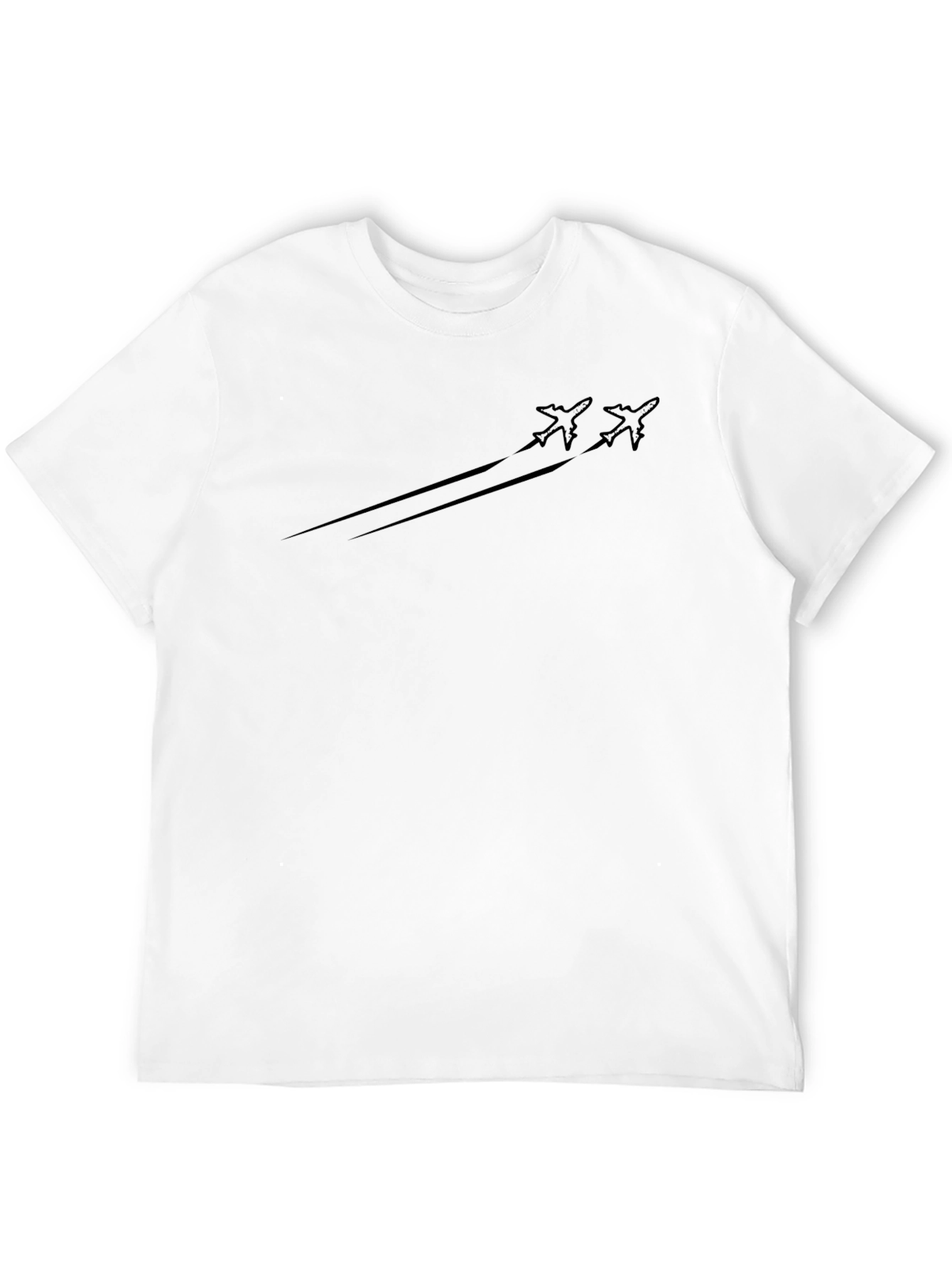 Mens Black Airplane Graphic Tee
