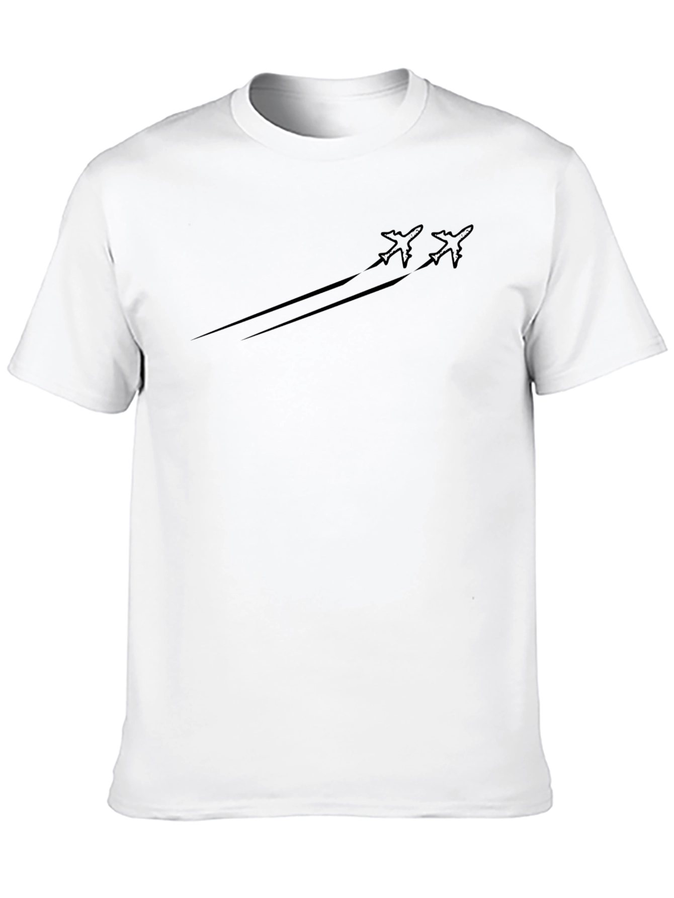 Mens Black Airplane Graphic Tee