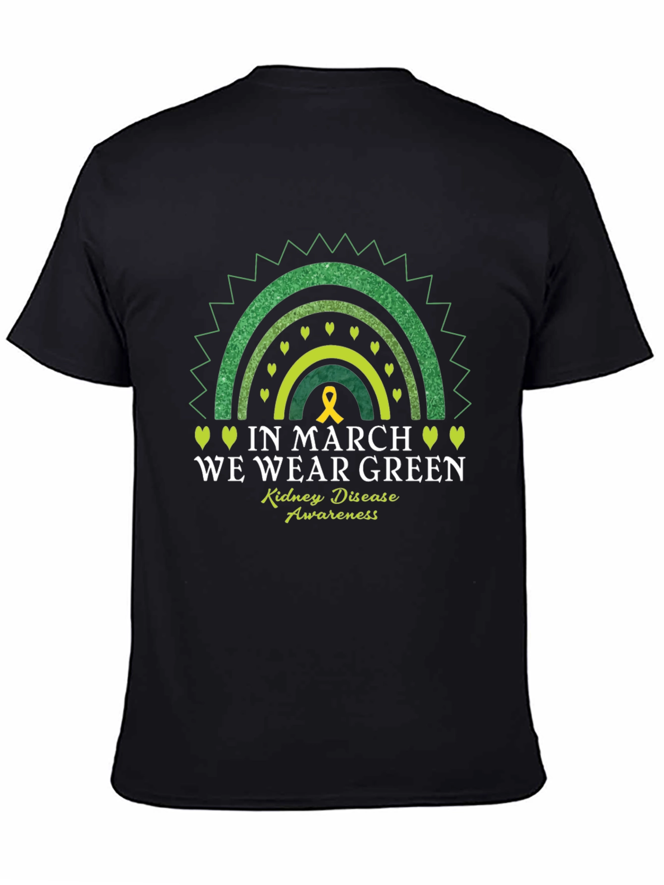 Kidney Disease Awareness Green Rainbow T-Shirt