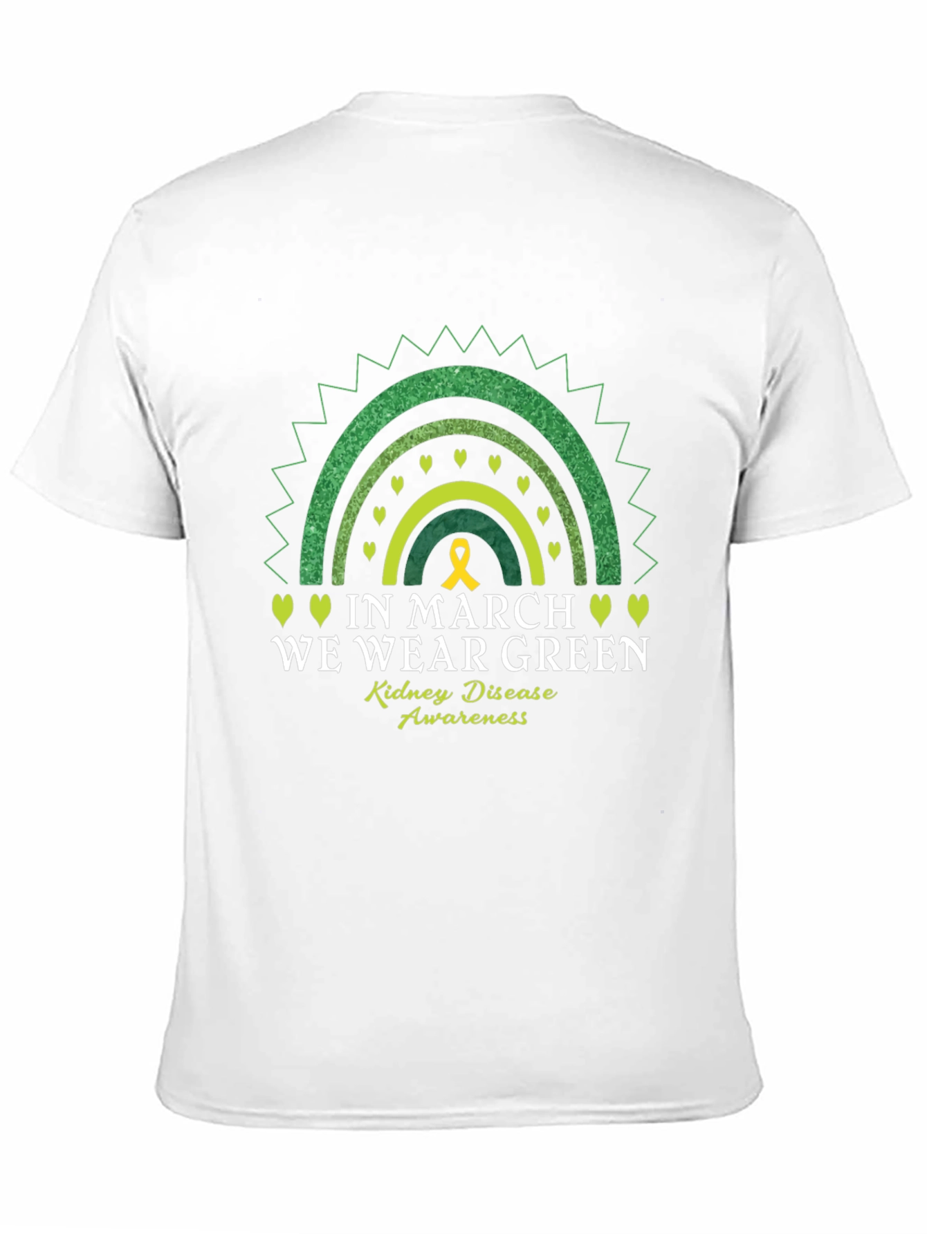 Kidney Disease Awareness Green Rainbow T-Shirt