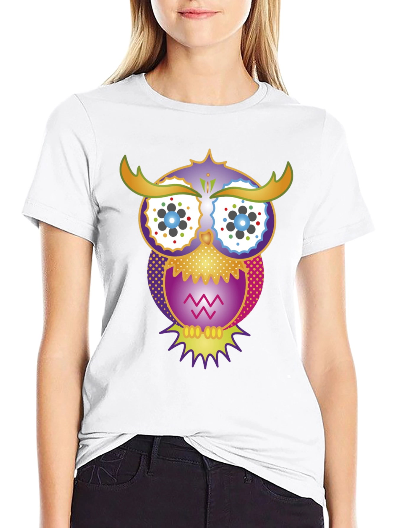 Owl Graphic Print Mens T-Shirt