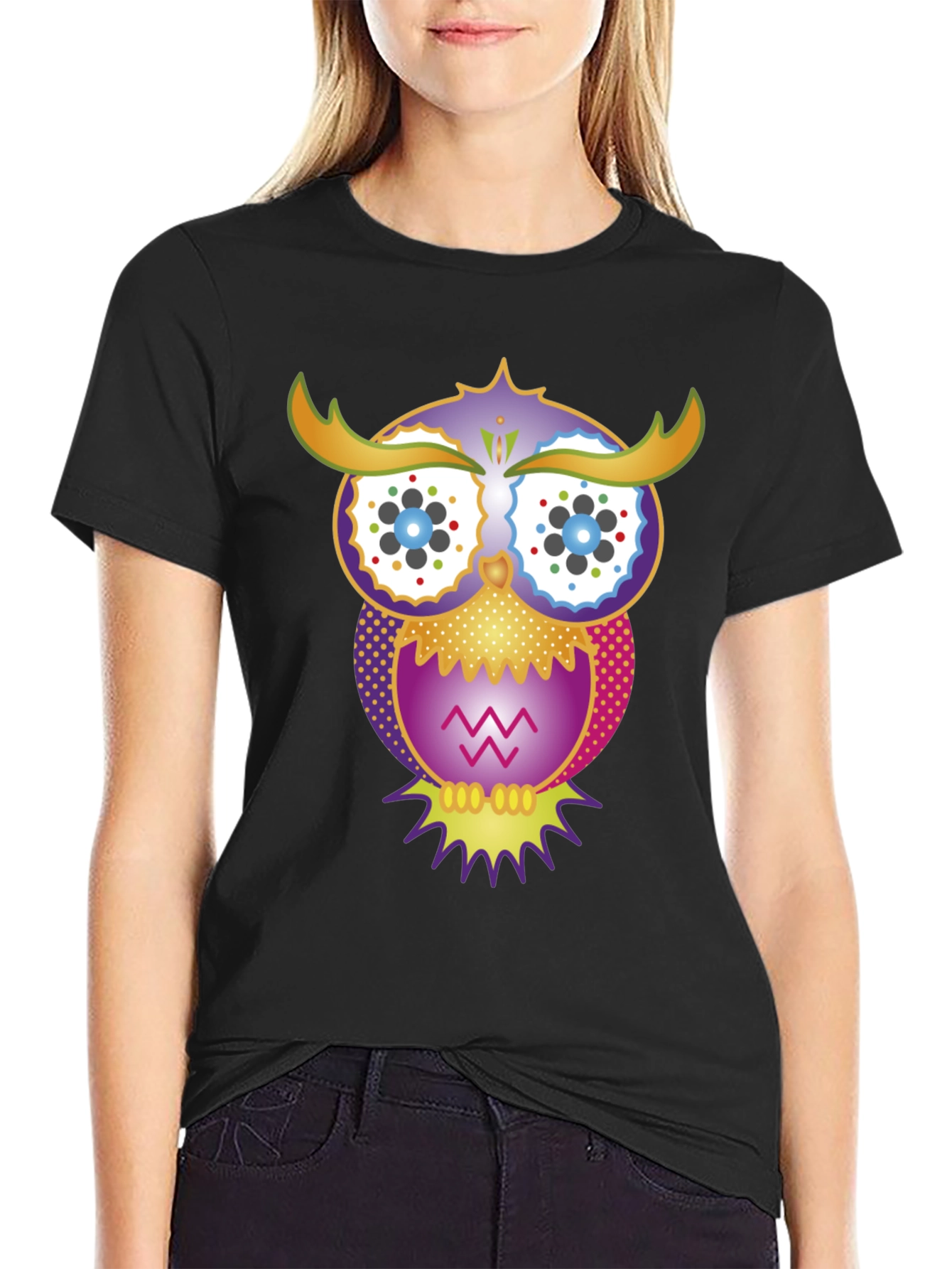 Owl Graphic Print Mens T-Shirt