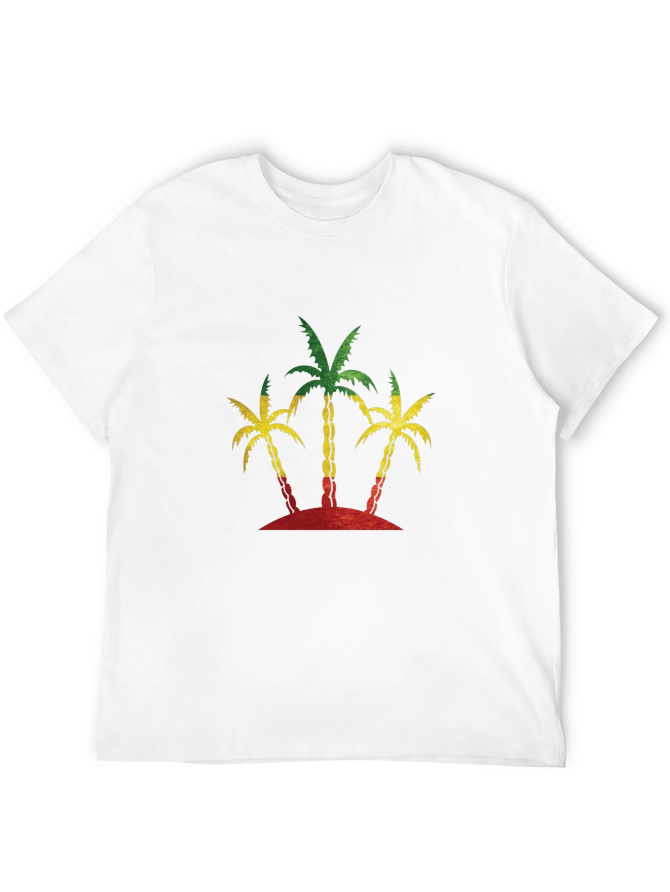 Rasta Palm Tree Graphic Black T-Shirt