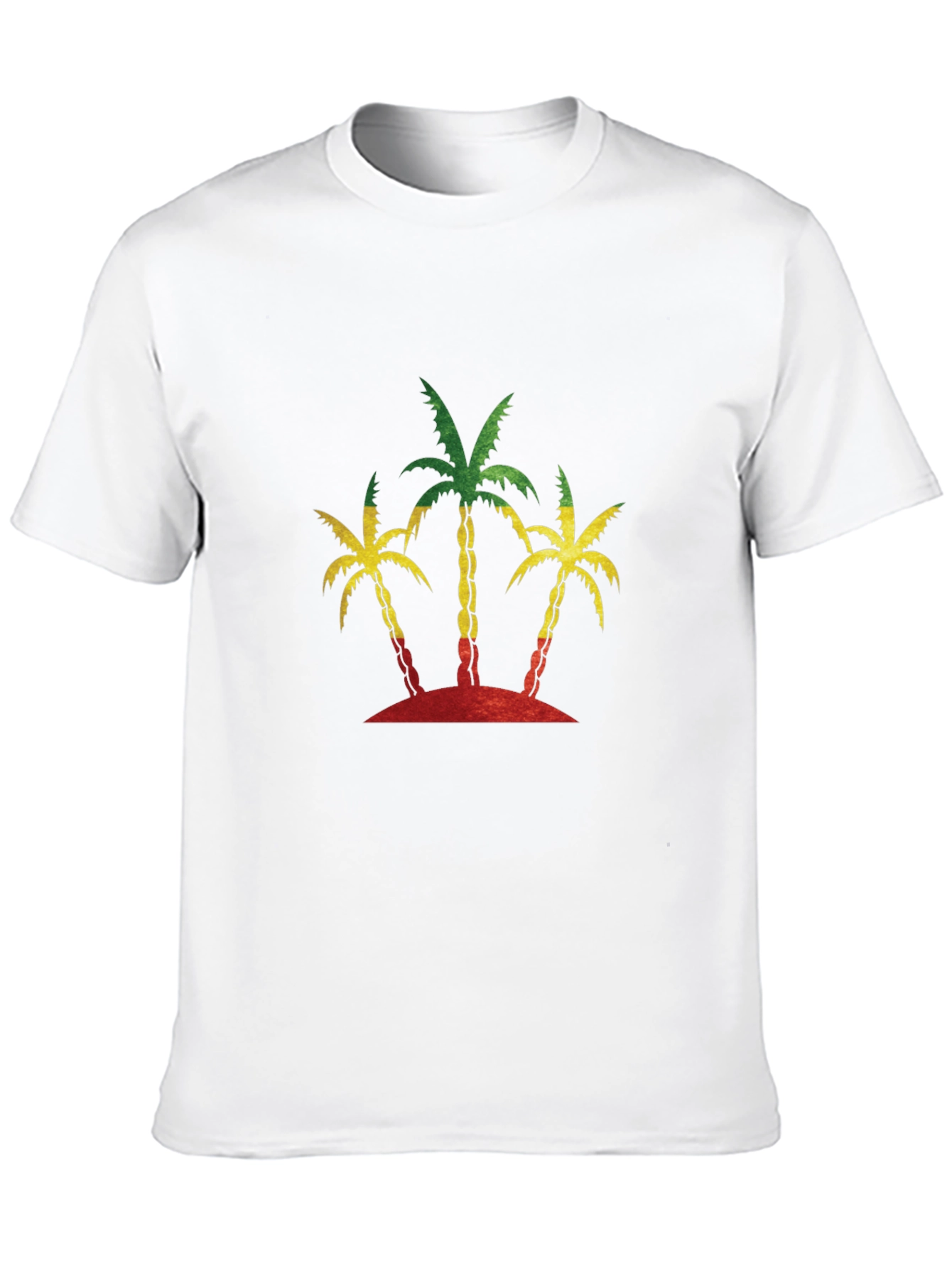 Rasta Palm Tree Graphic Black T-Shirt