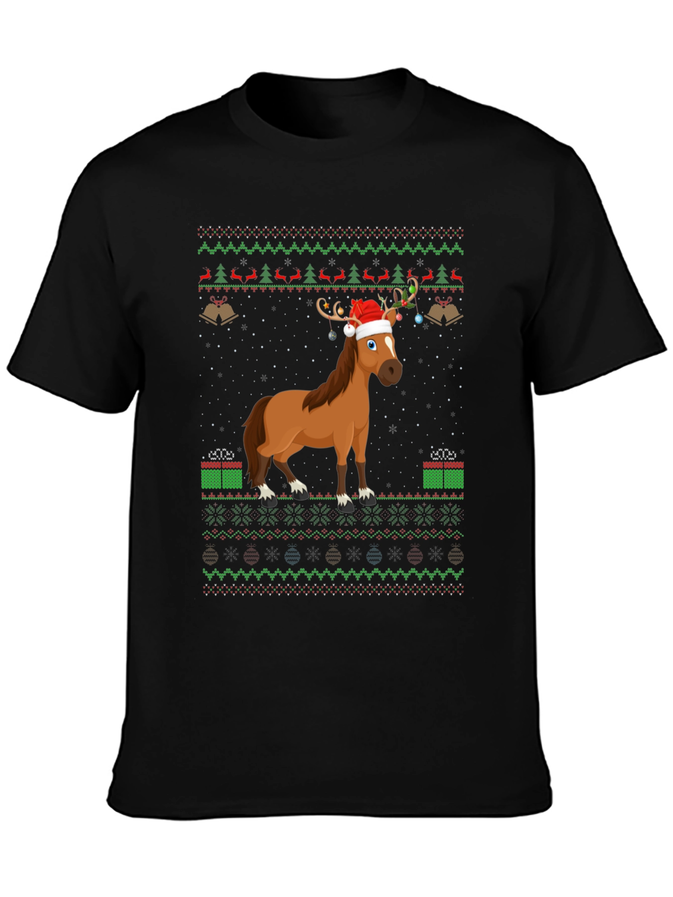 Christmas Horse Ugly Sweater T-Shirt
