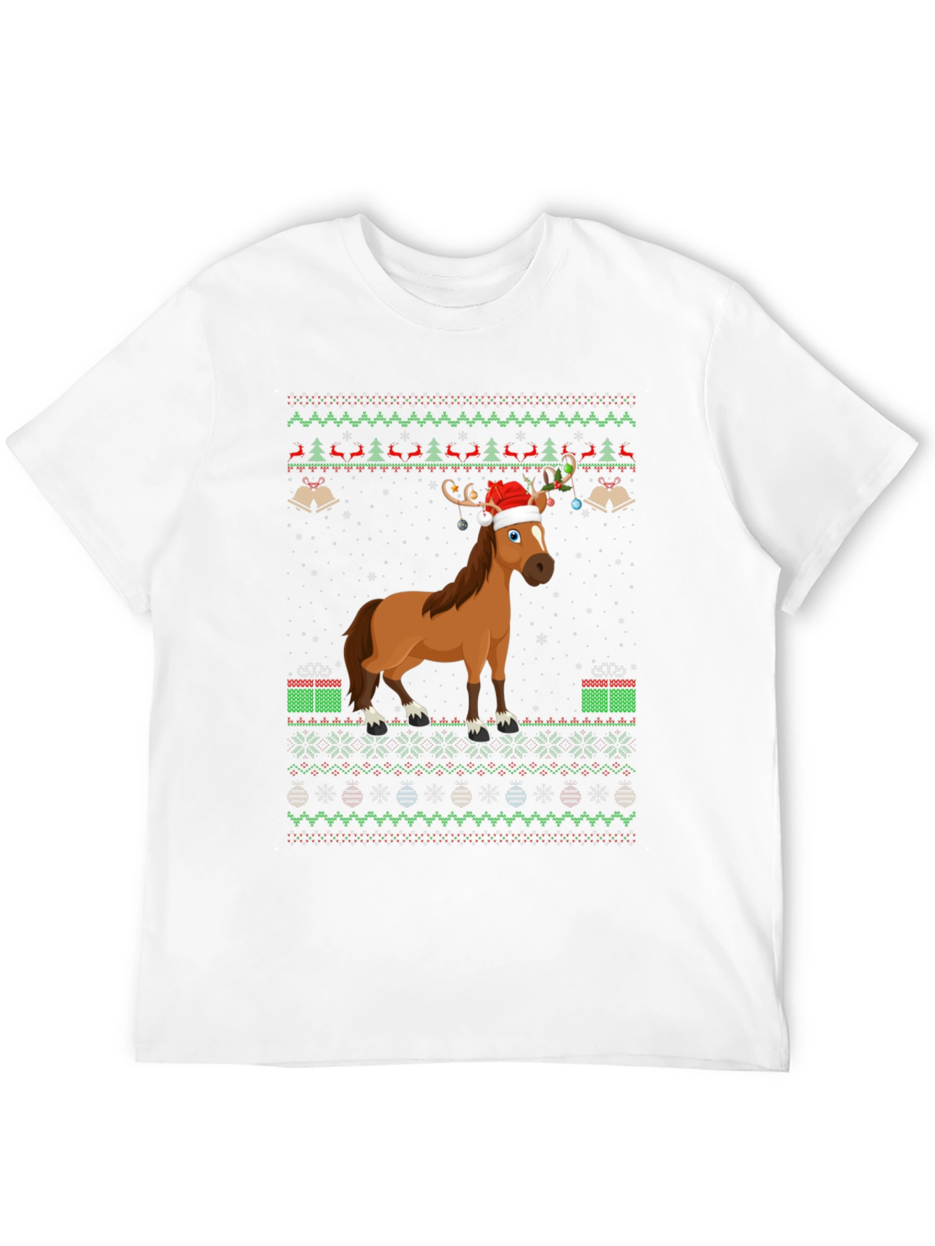 Christmas Horse Ugly Sweater T-Shirt