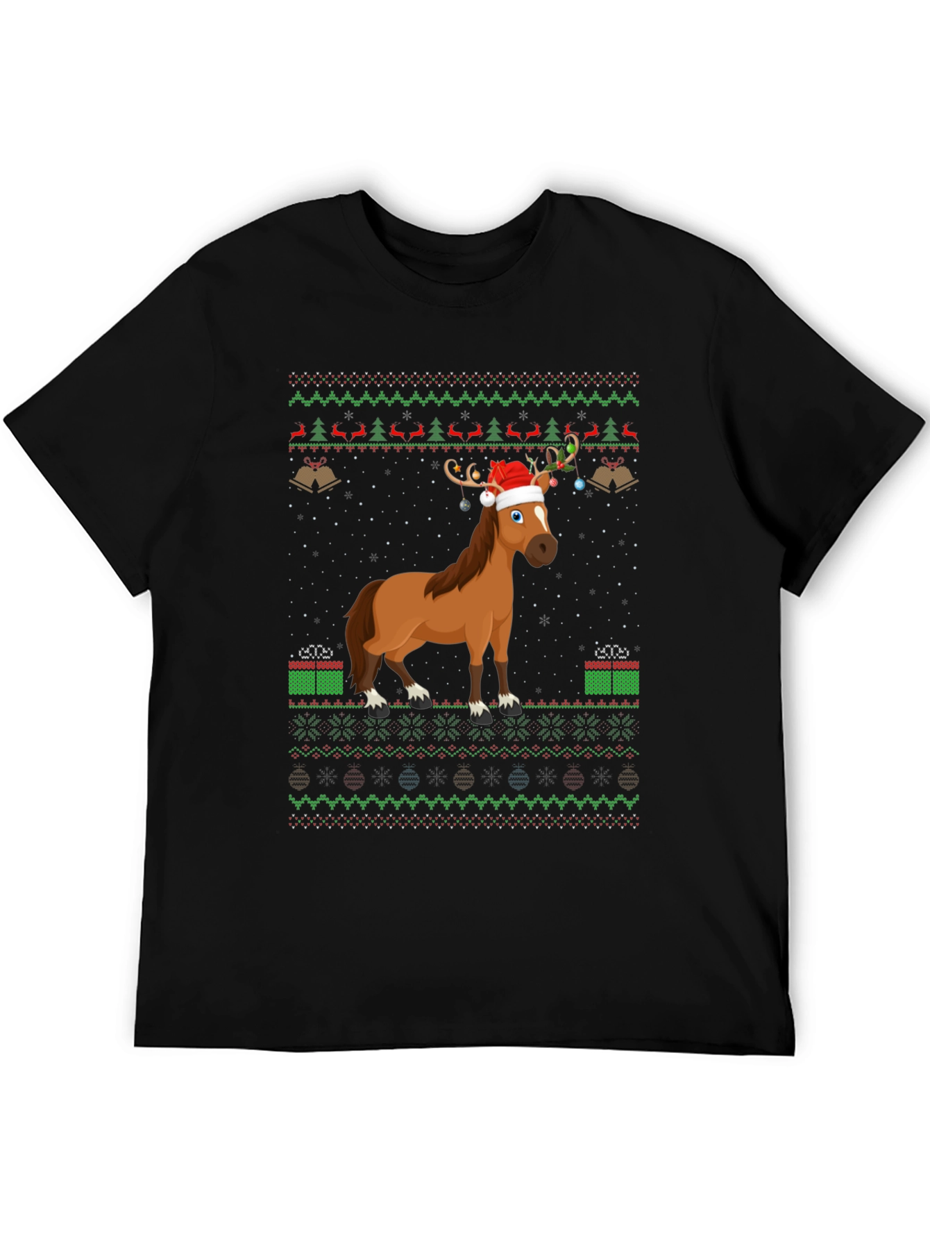 Christmas Horse Ugly Sweater T-Shirt