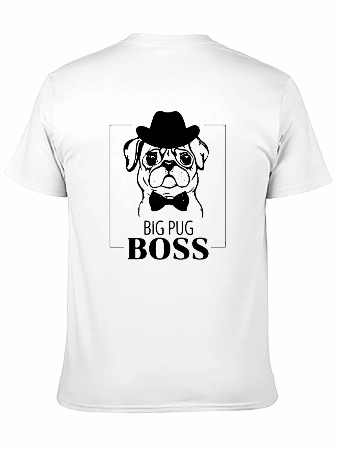 Big Pug Boss Graphic Tee - Black Cotton T-Shirt