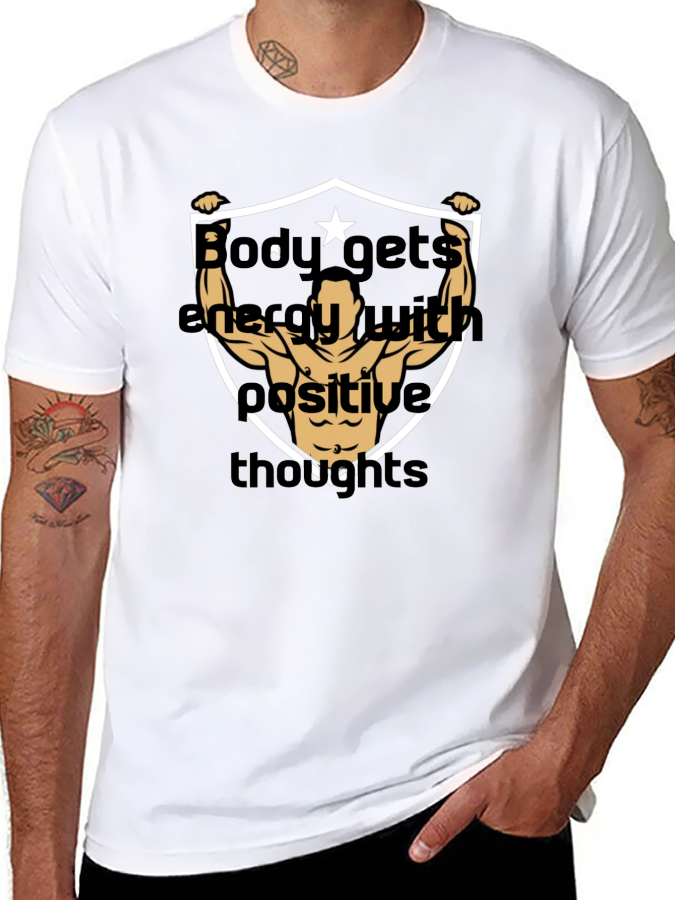 Motivational Bodybuilding T-Shirt - Positive Energy Design
