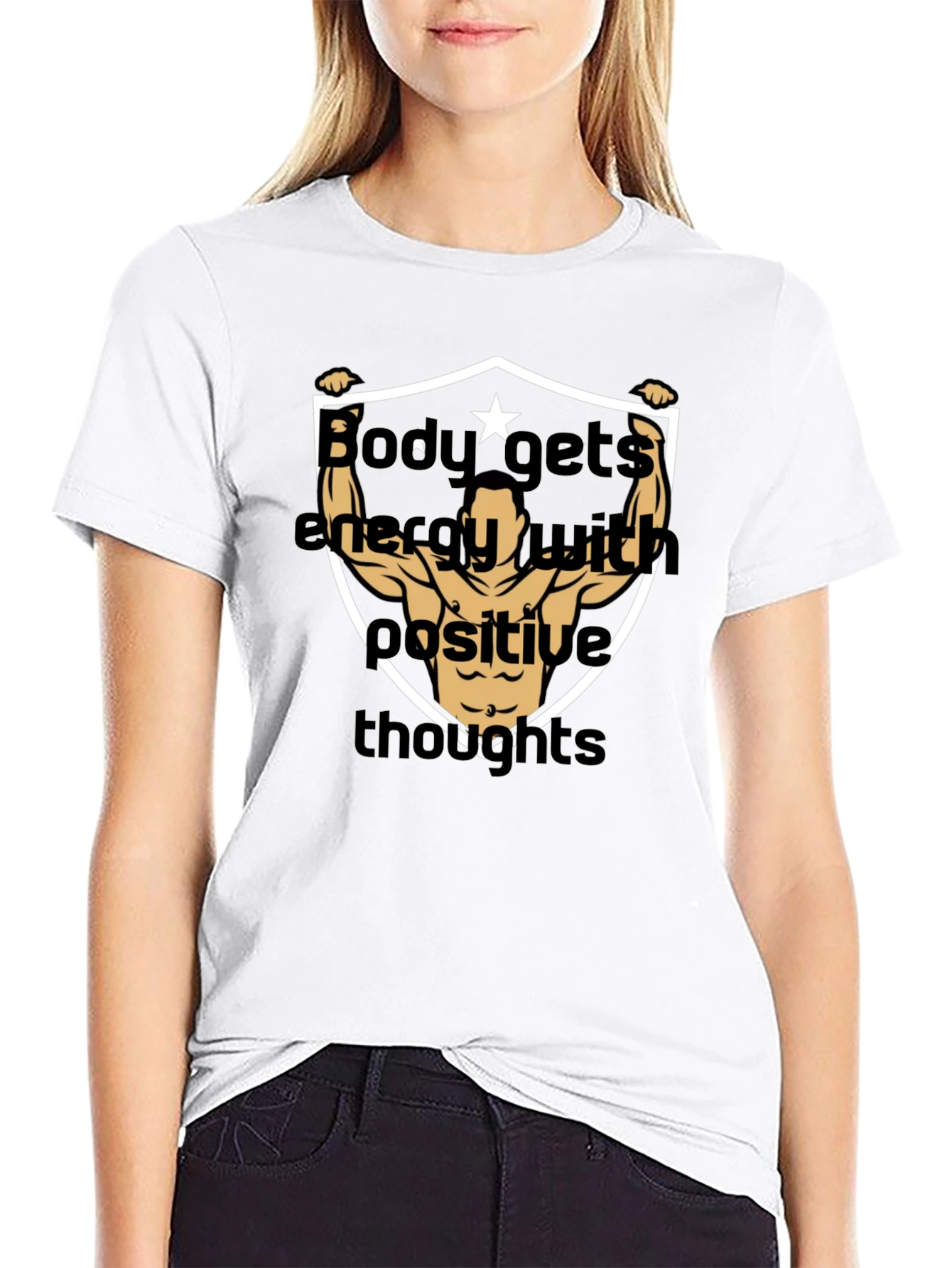 Motivational Bodybuilding T-Shirt - Positive Energy Design