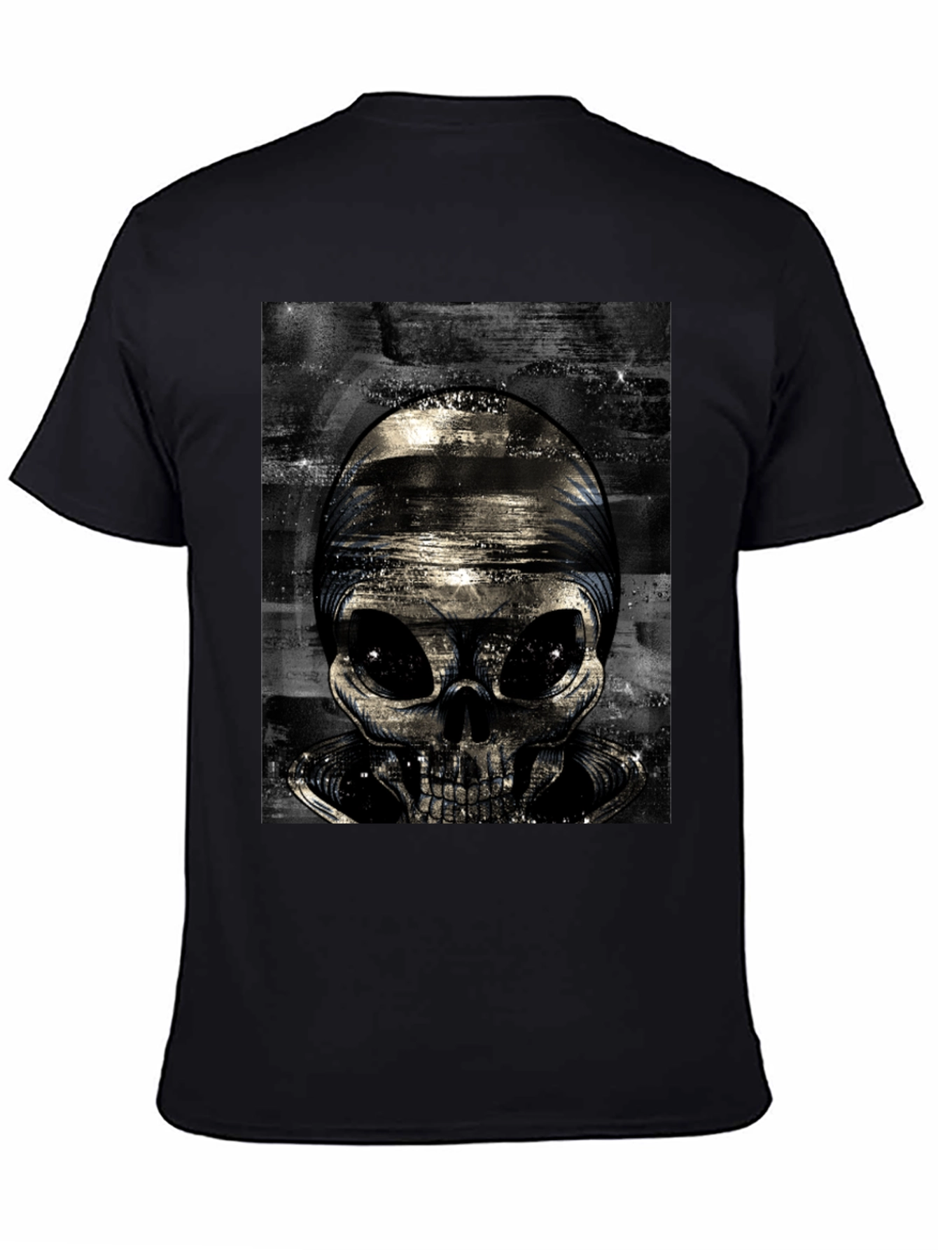 Alien Skull Graphic T-Shirt - Black