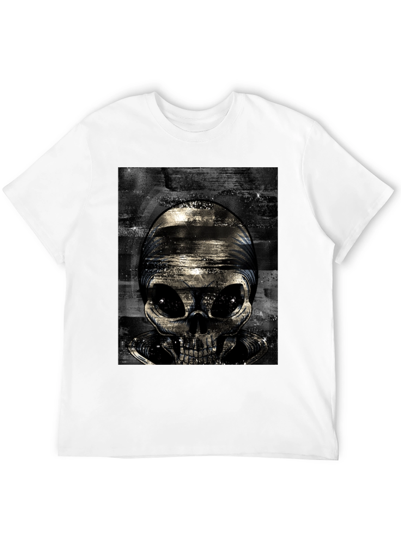 Alien Skull Graphic T-Shirt - Black