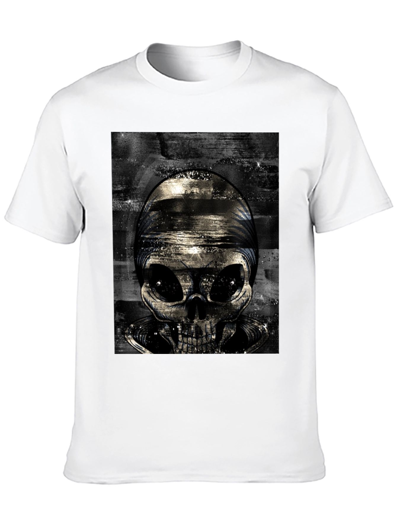 Alien Skull Graphic T-Shirt - Black