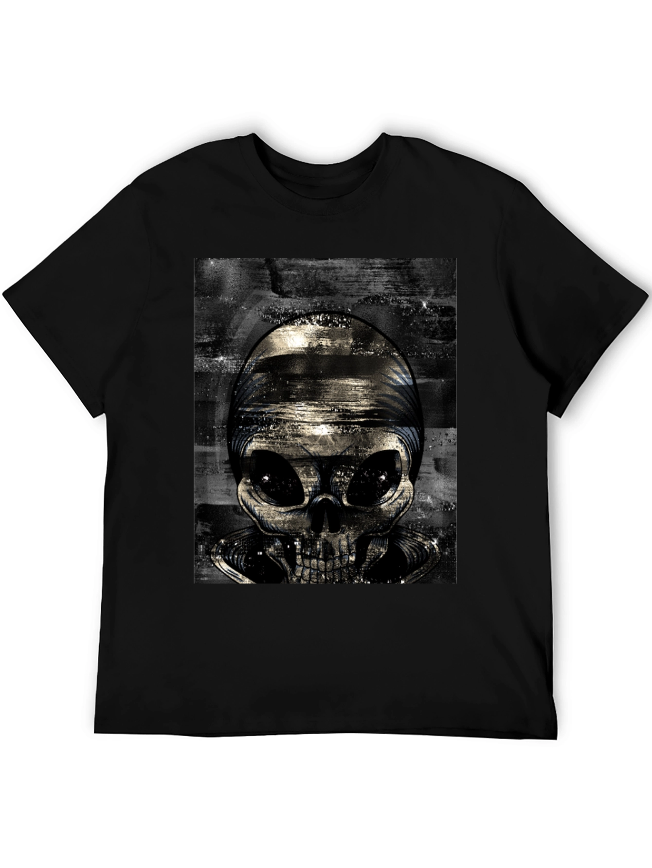 Alien Skull Graphic T-Shirt - Black