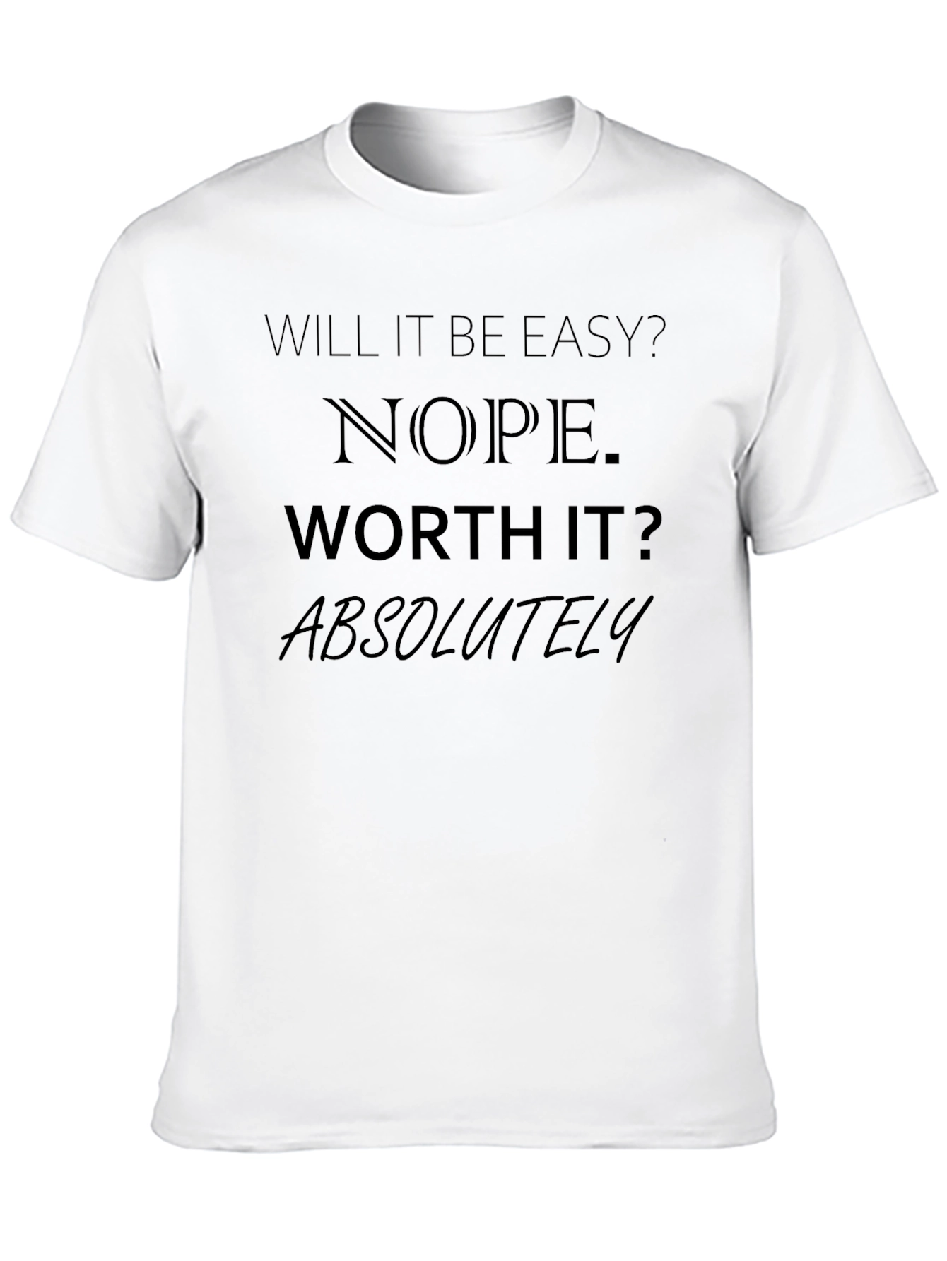 Will It Be Easy? Mens Black T-Shirt