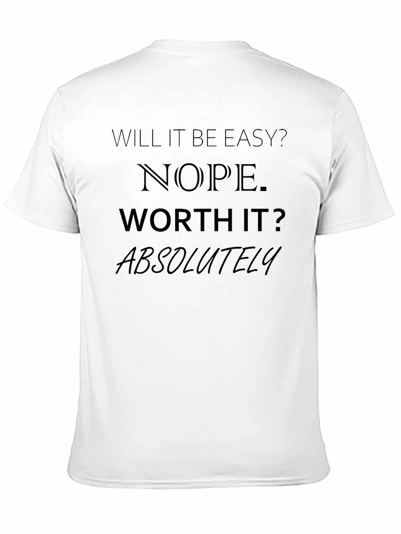 Will It Be Easy? Mens Black T-Shirt