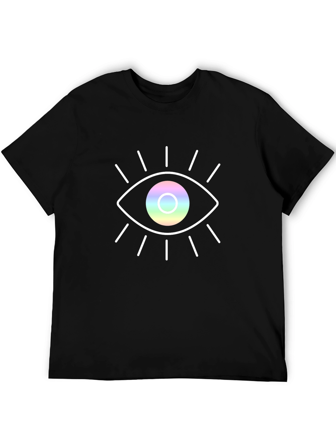 Rainbow Eye Graphic Black T-Shirt