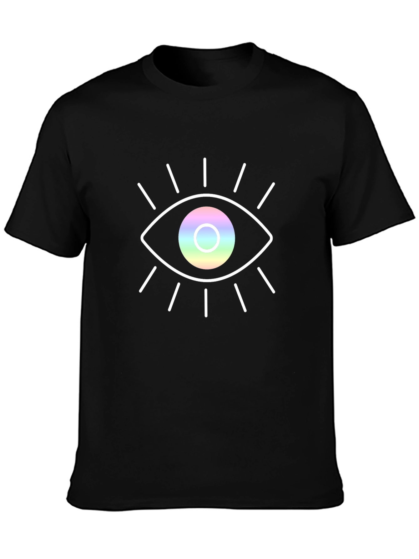 Rainbow Eye Graphic Black T-Shirt