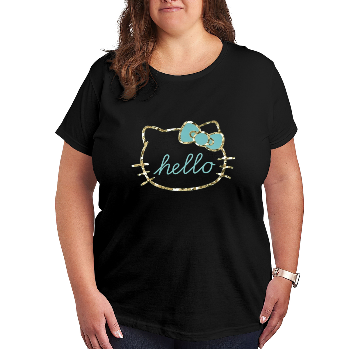 Stylish Minimalist Pattern Casual Plus Size Women T-Shirt