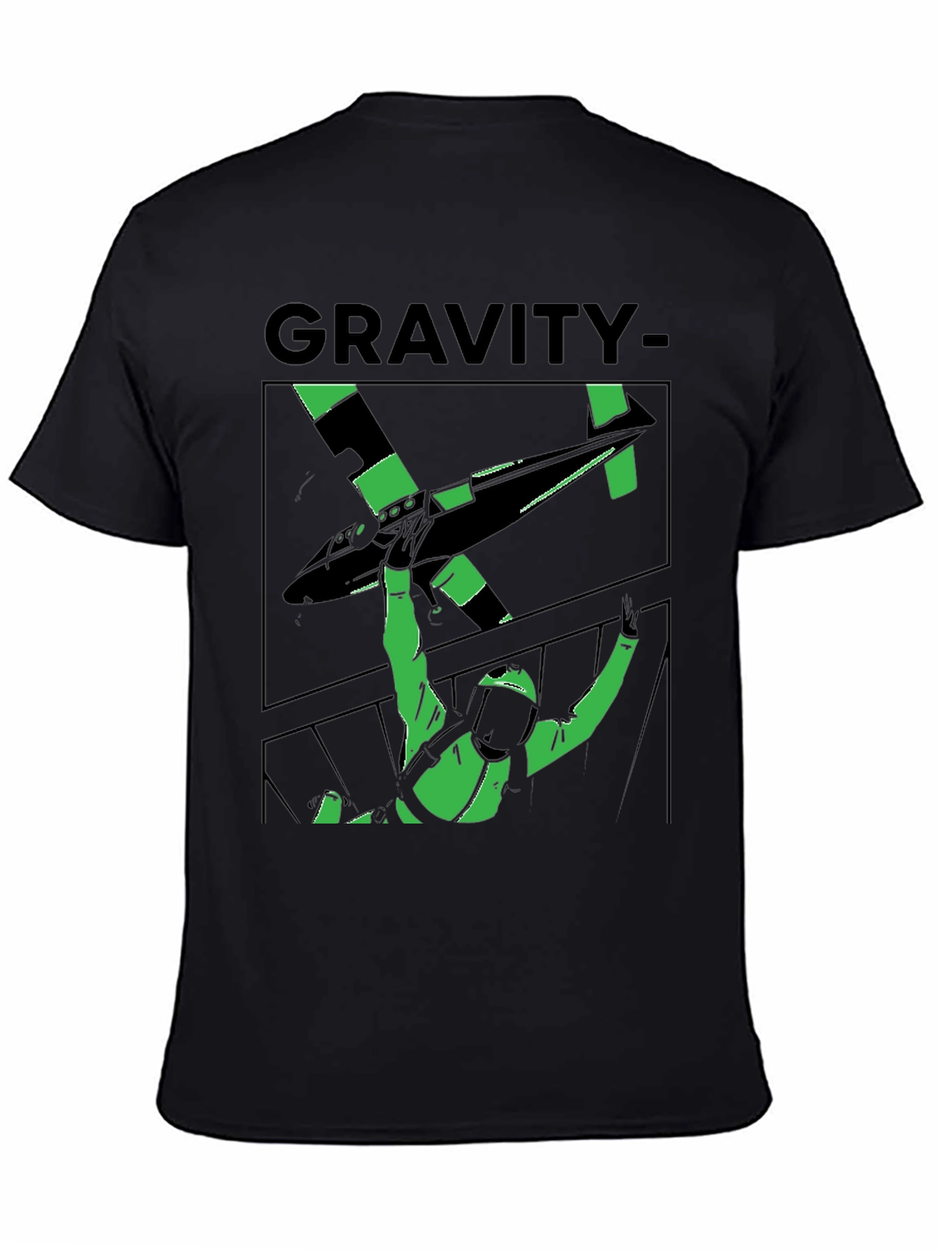 Gravity Skydive T-Shirt - Black Graphic Tee