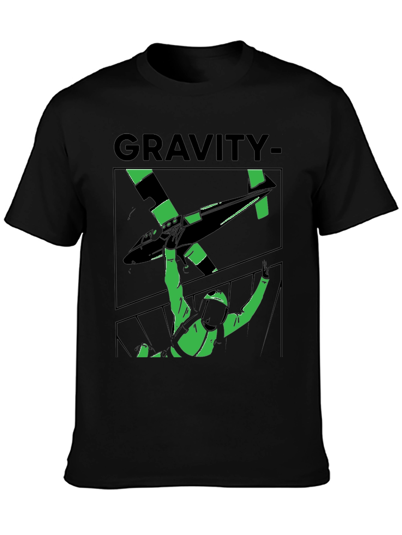 Gravity Skydive T-Shirt - Black Graphic Tee
