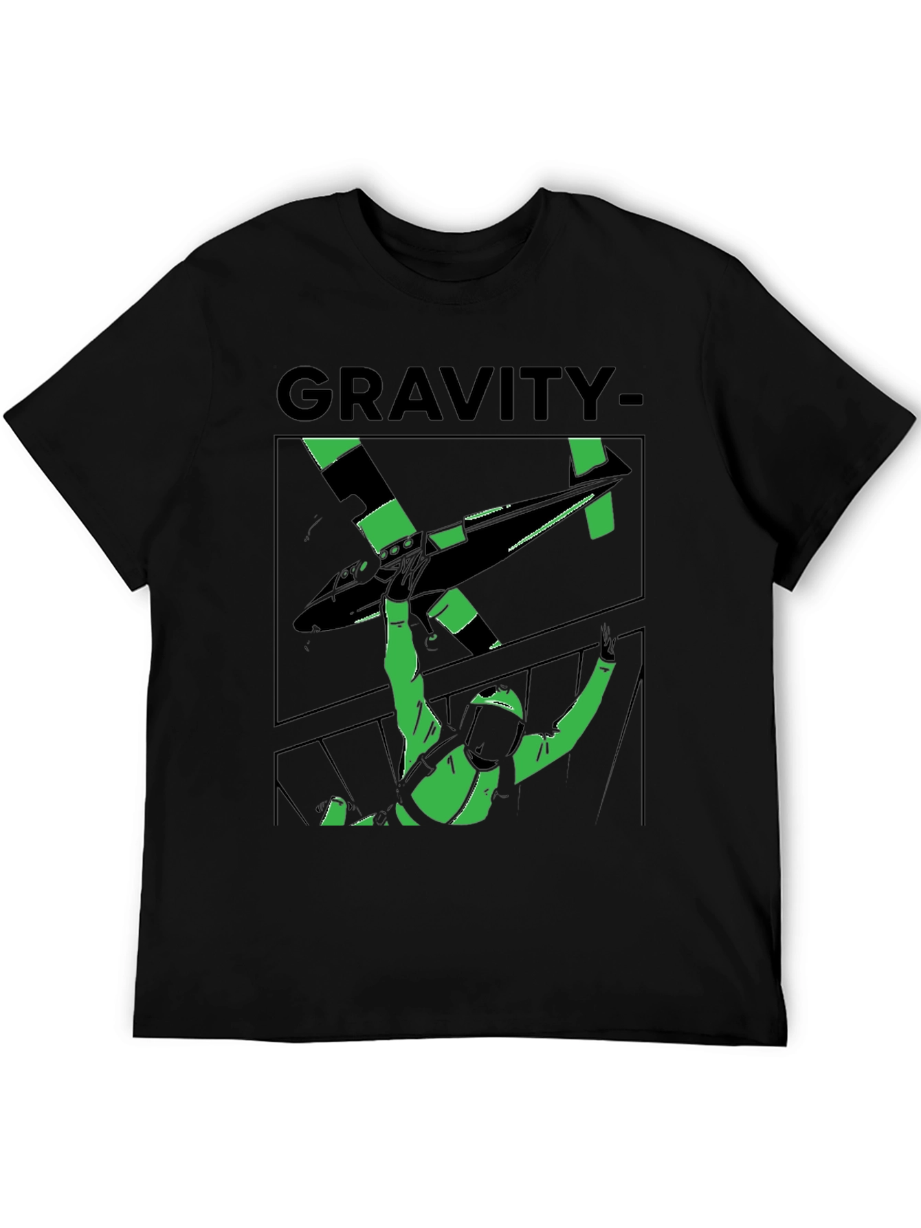 Gravity Skydive T-Shirt - Black Graphic Tee