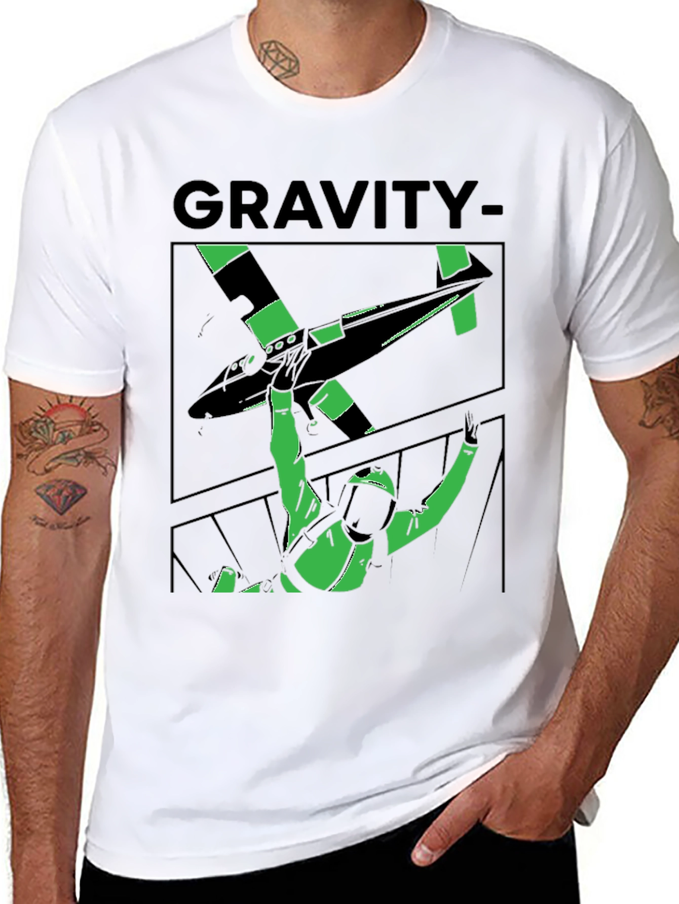 Gravity Skydive T-Shirt - Black Graphic Tee