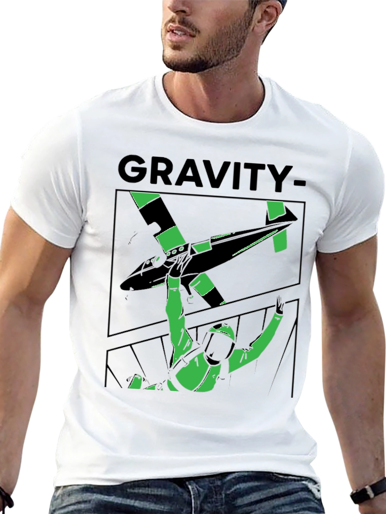 Gravity Skydive T-Shirt - Black Graphic Tee