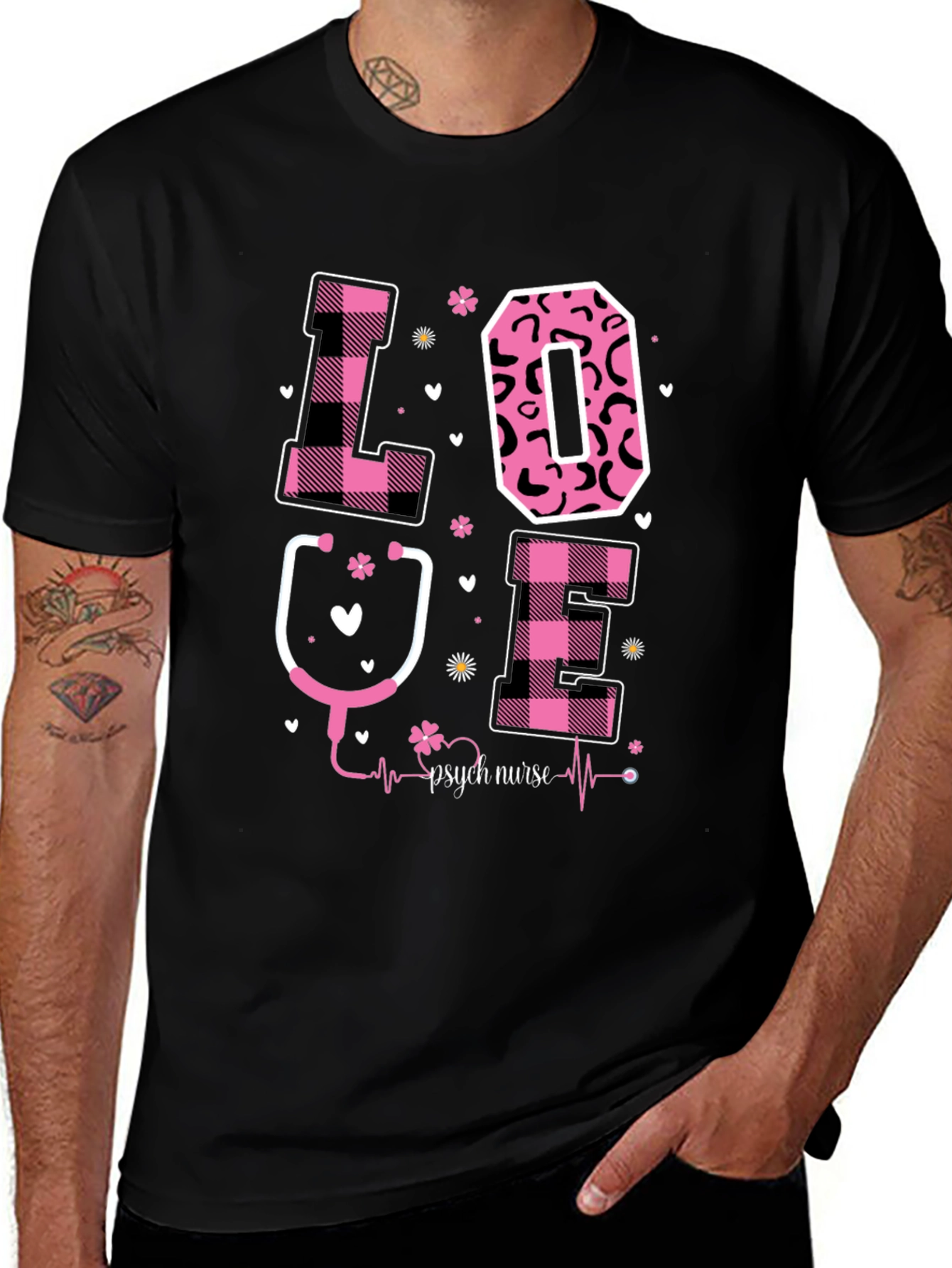 Psych Nurse Love Graphic T-Shirt