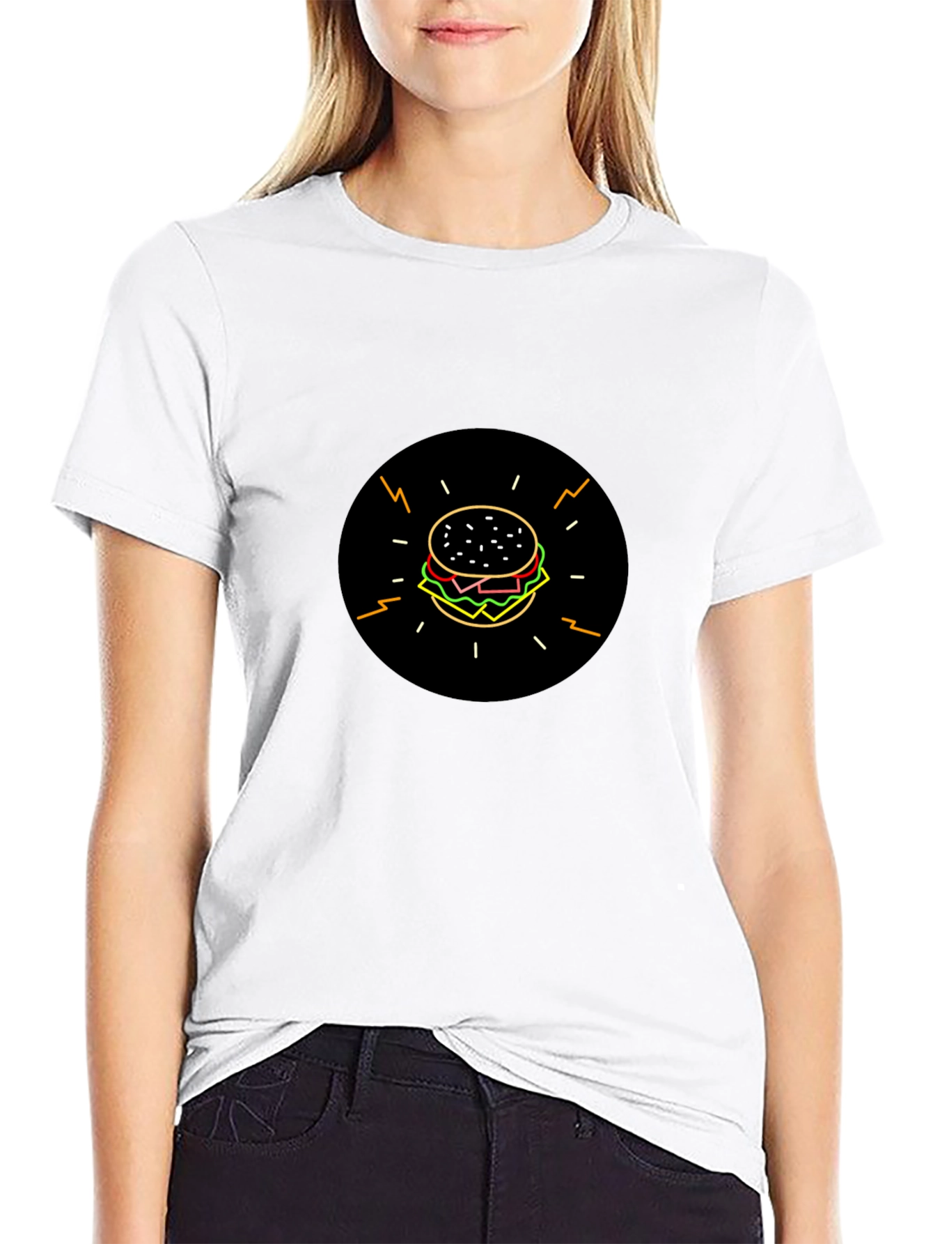 Burger Graphic Black T-Shirt - Stylish & Fun!