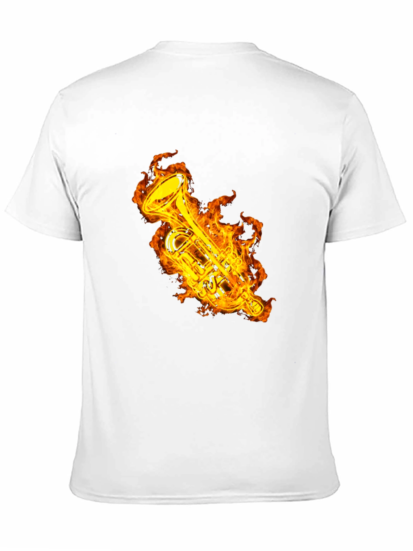 Fiery Trumpet Graphic T-Shirt - Black Cotton Tee