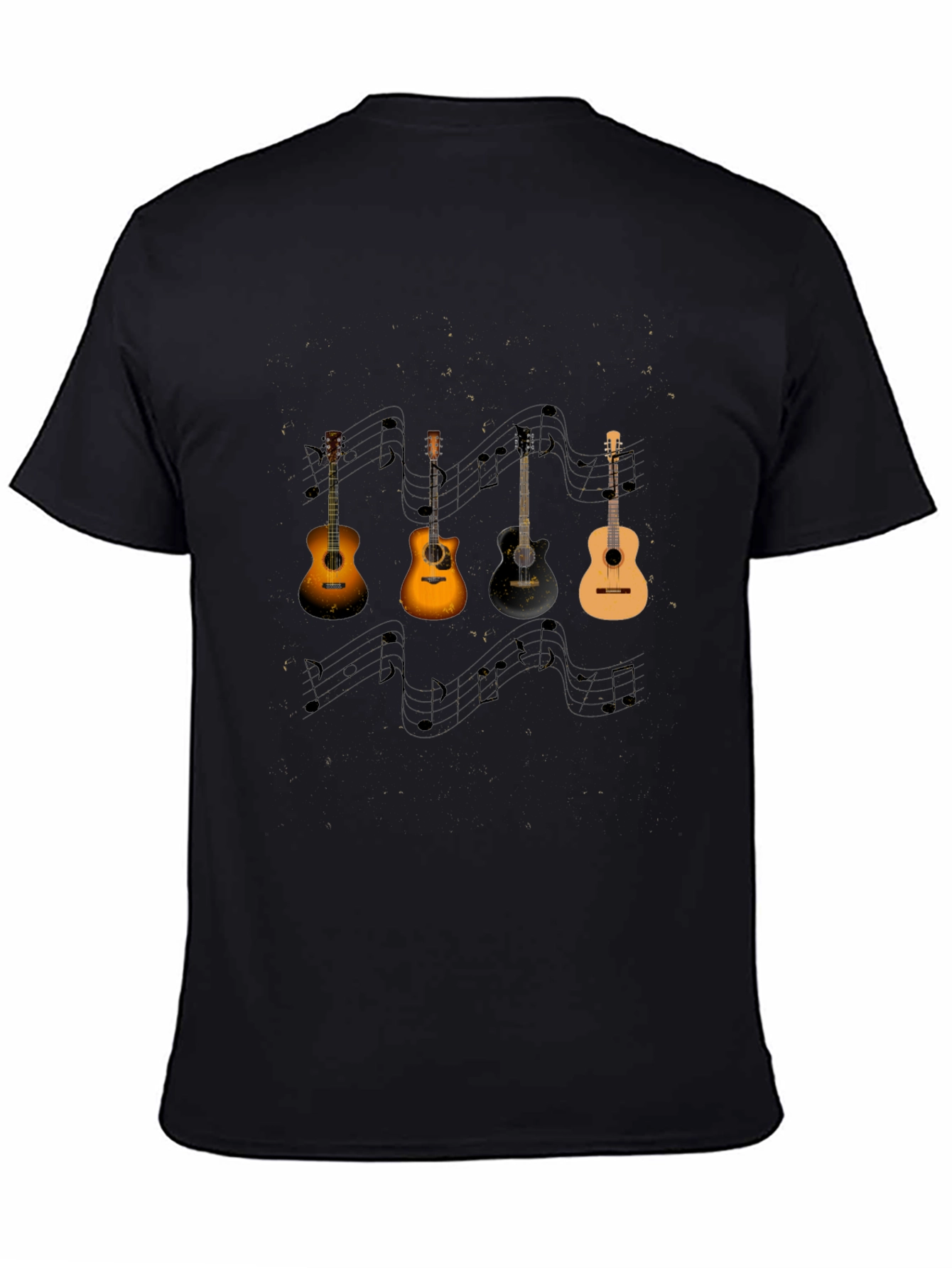 Guitar Music Notes Black Tee