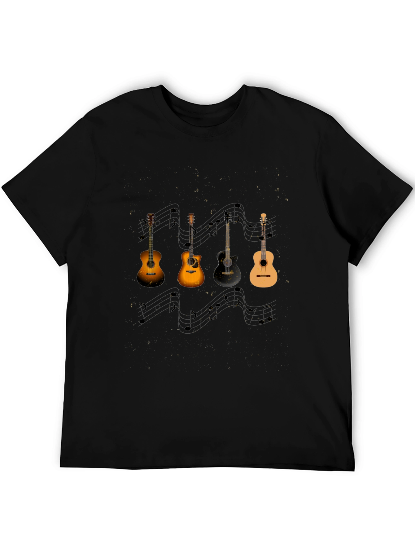 Guitar Music Notes Black Tee
