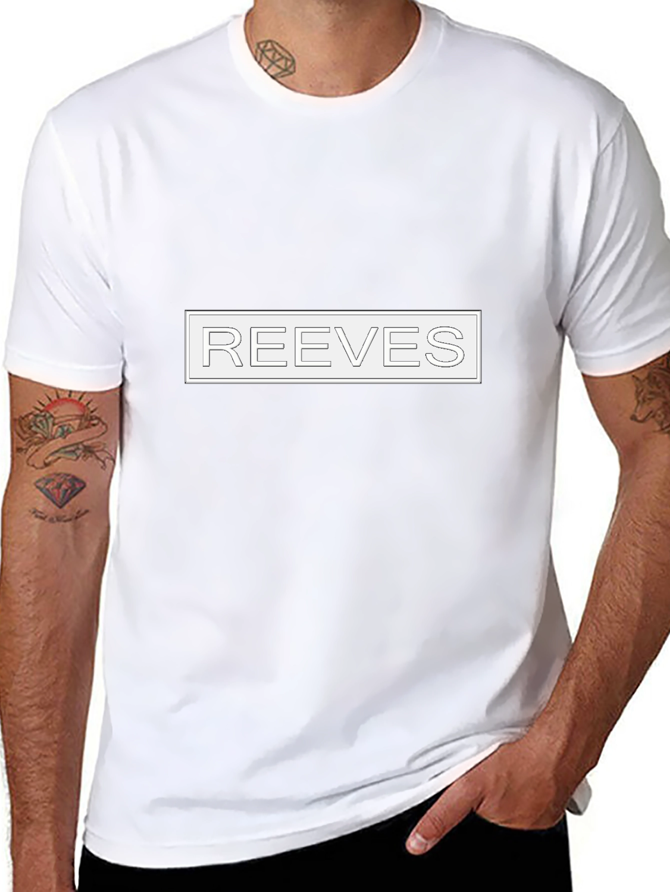 REEVES Text Graphic Black T-Shirt - Modern Style