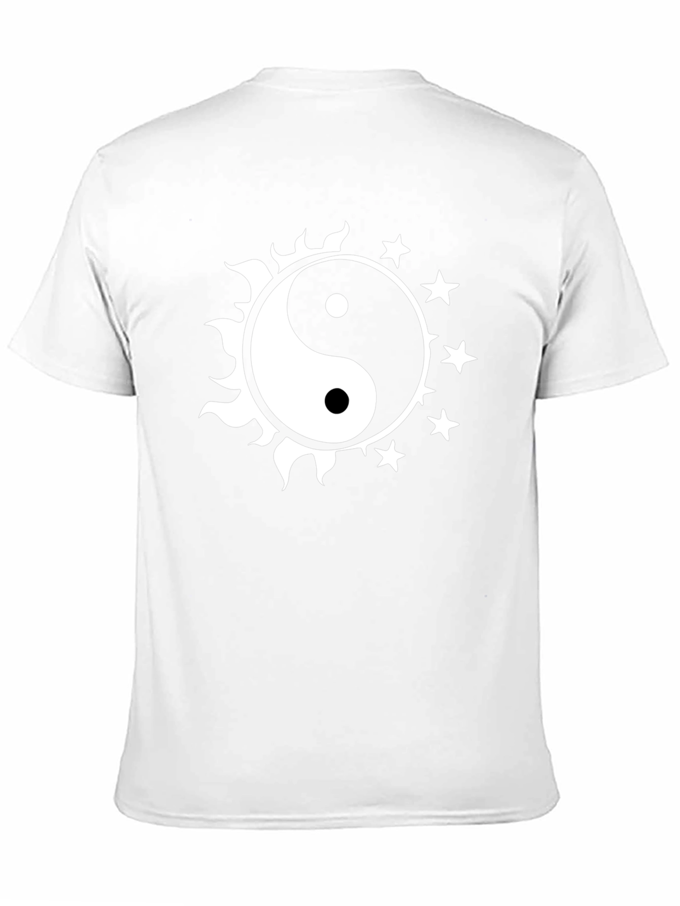 Yin Yang Sun & Stars Graphic Tee - Black