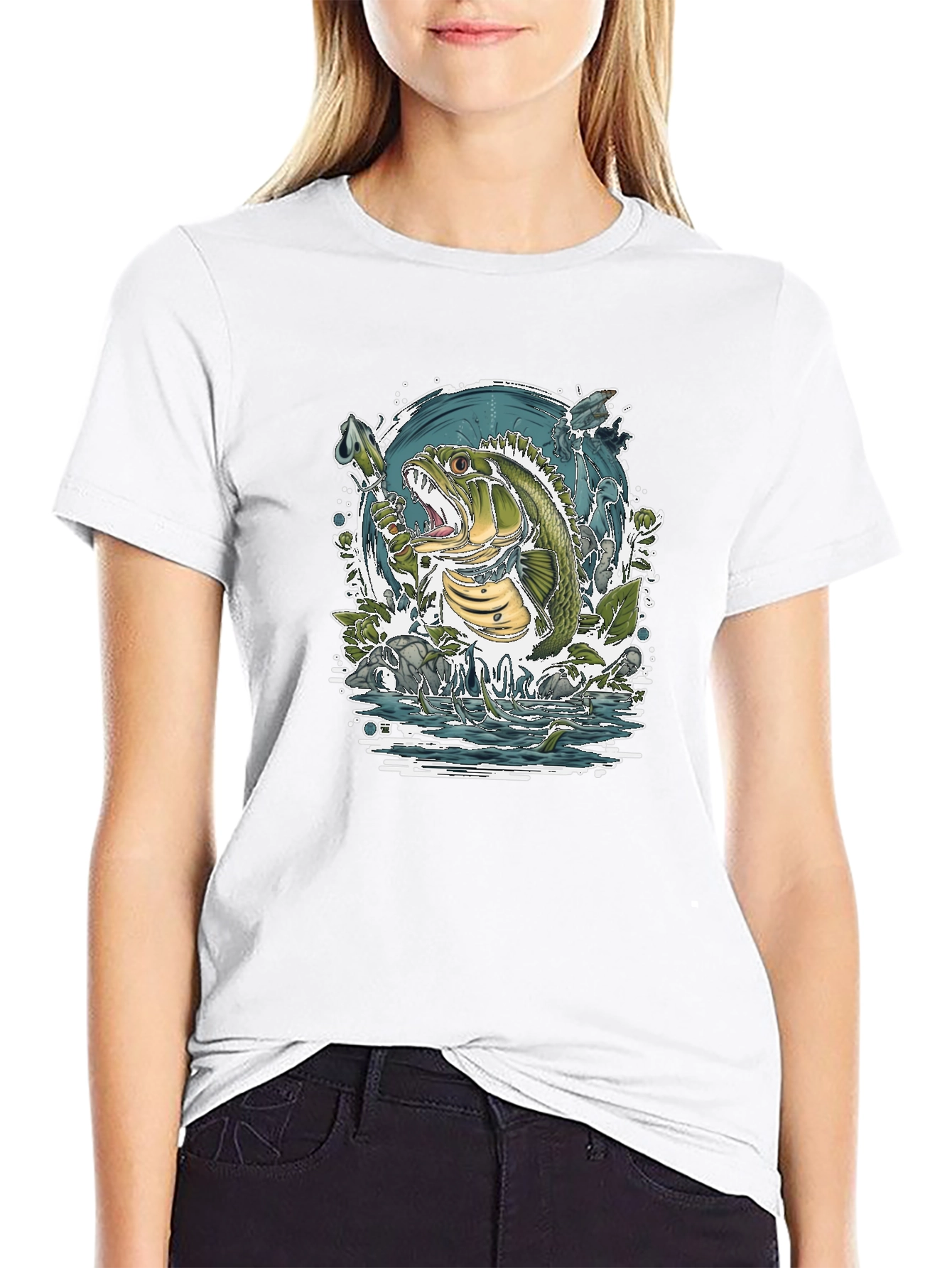 Bass Fishing T-Shirt - Graphic Print