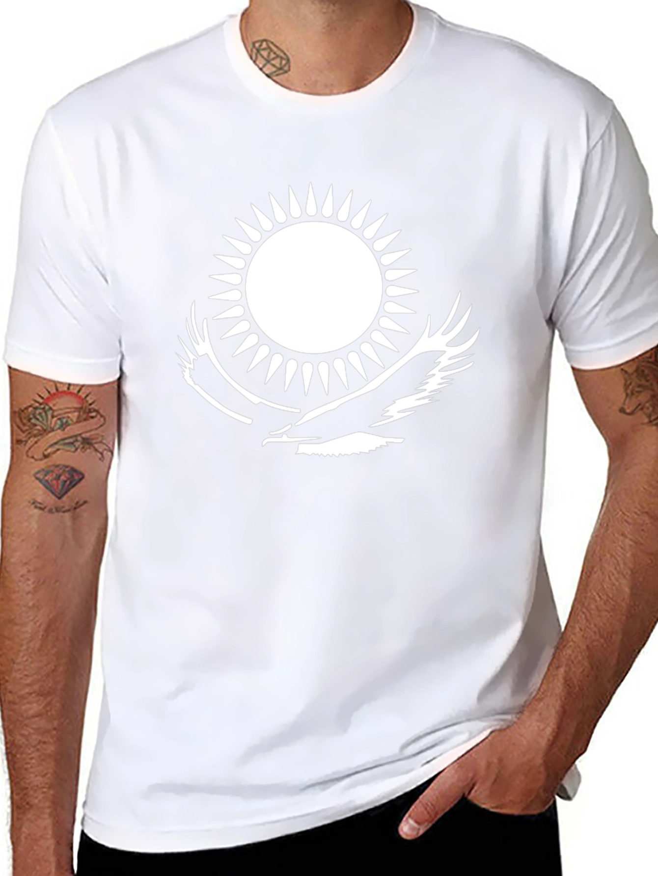 Kazakhstan Flag Graphic T-Shirt - Black