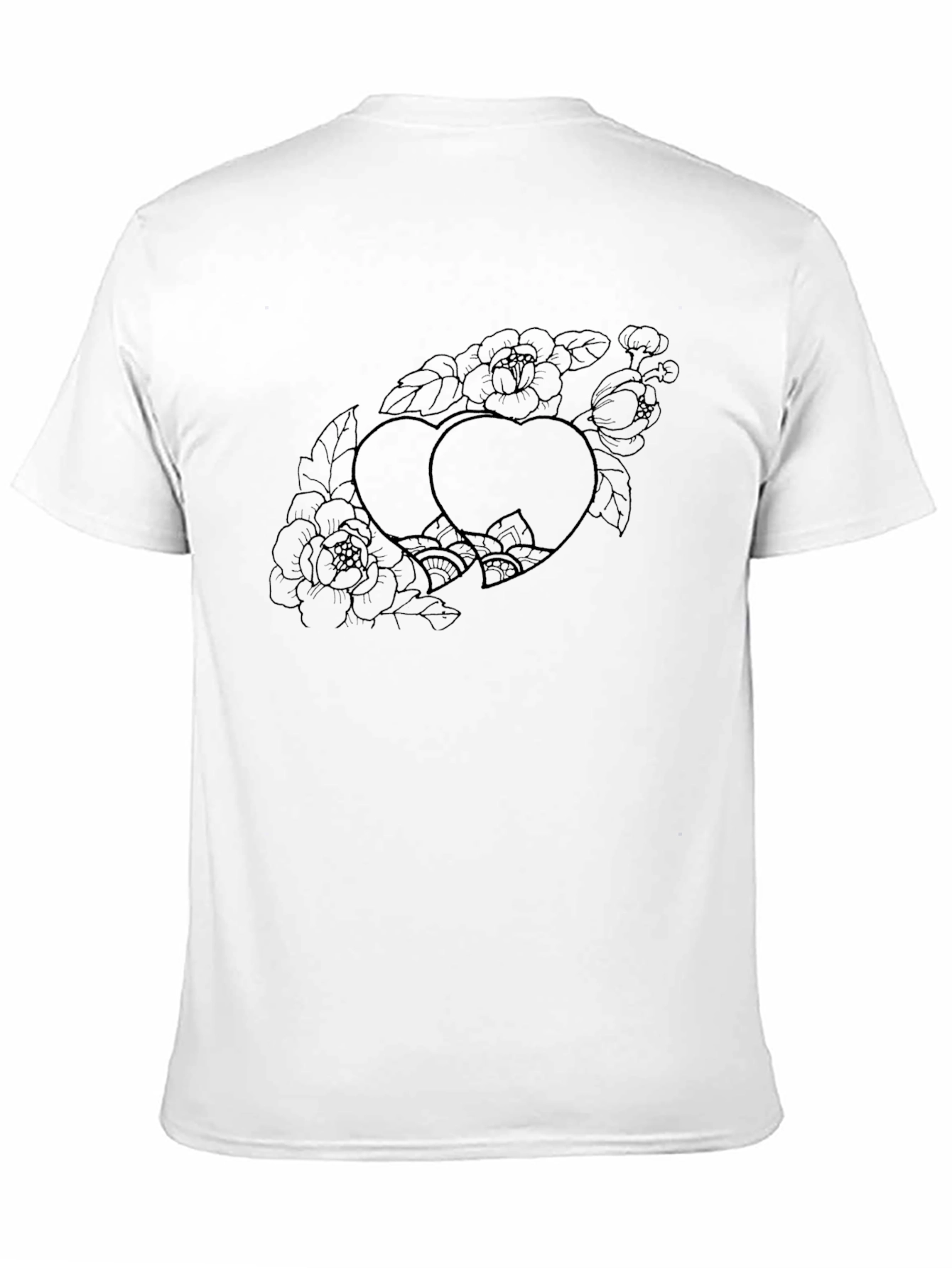 Black Heart Floral Print T-Shirt