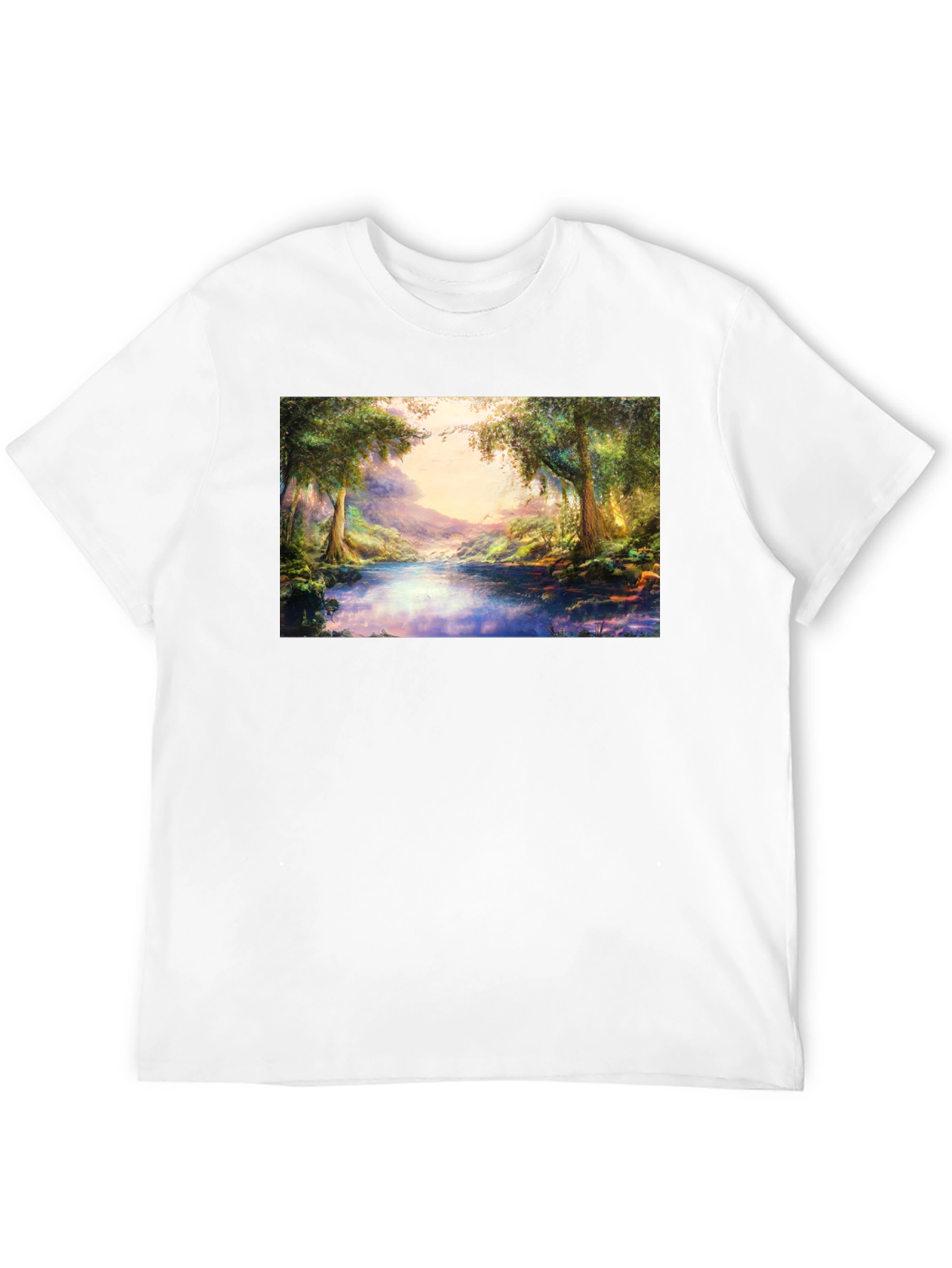 Nature Scenery Graphic Print Black T-Shirt