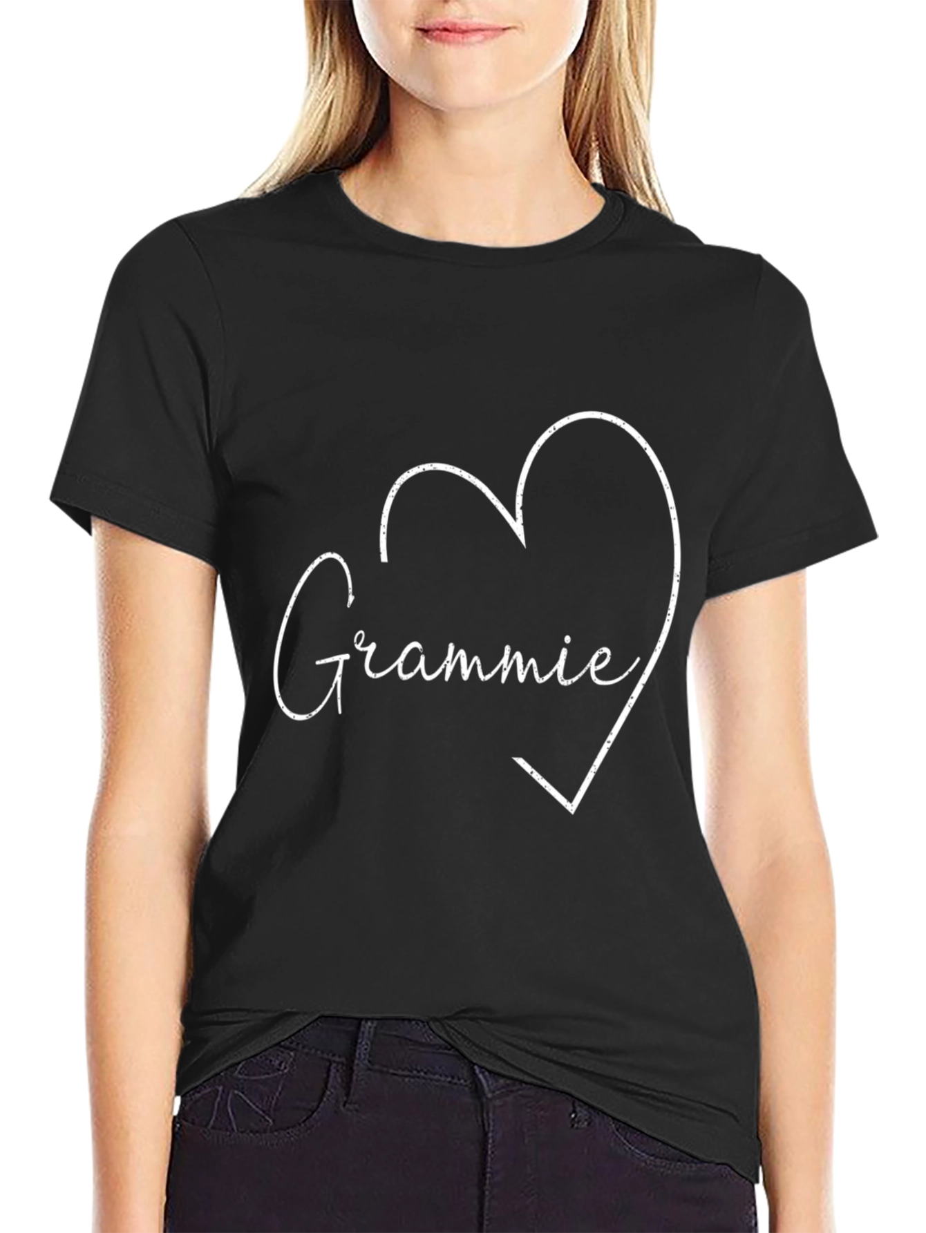 Grammie Heart Graphic Tee - Black T-Shirt