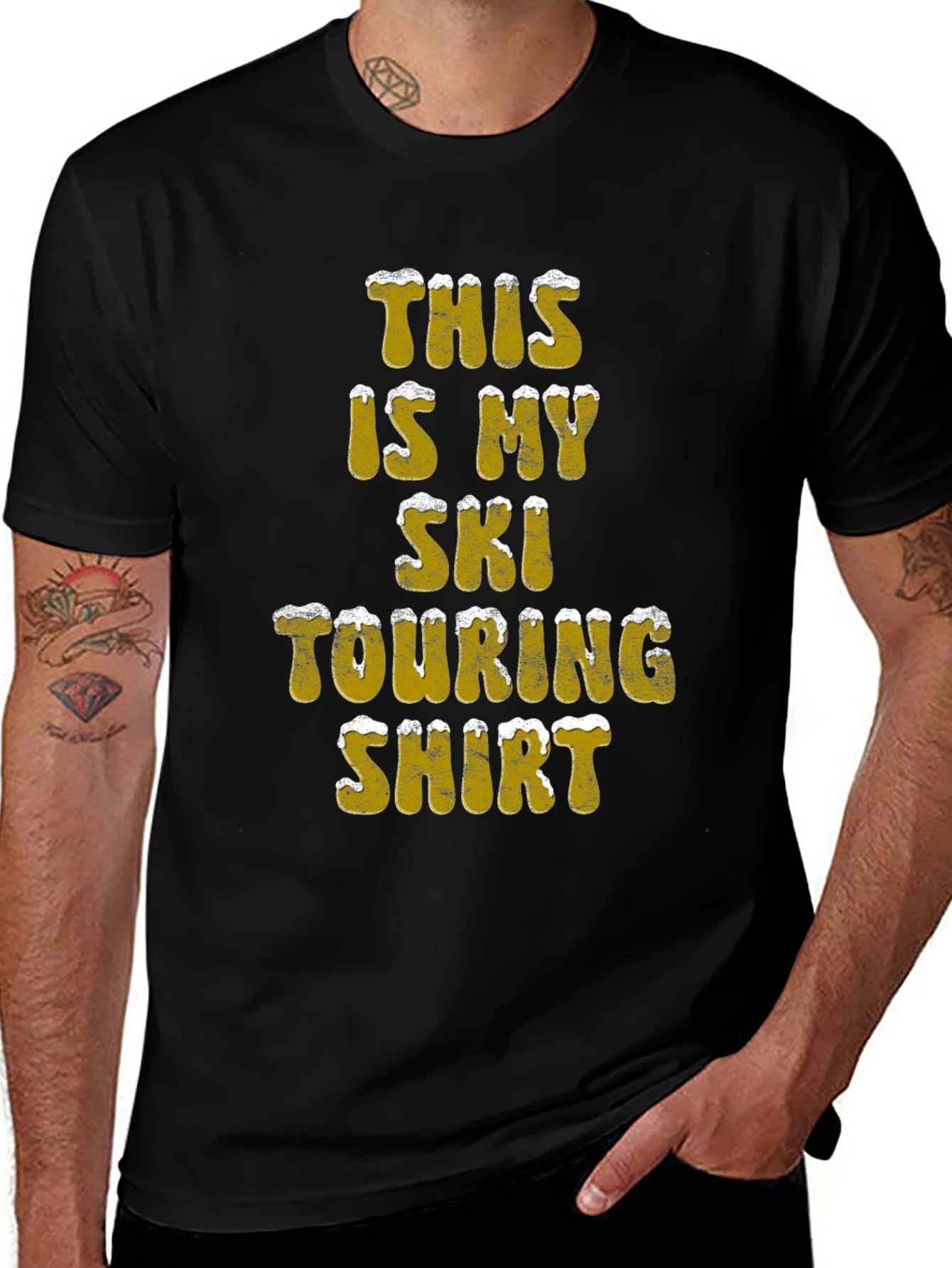 Ski Touring Shirt - Black Cotton Tee