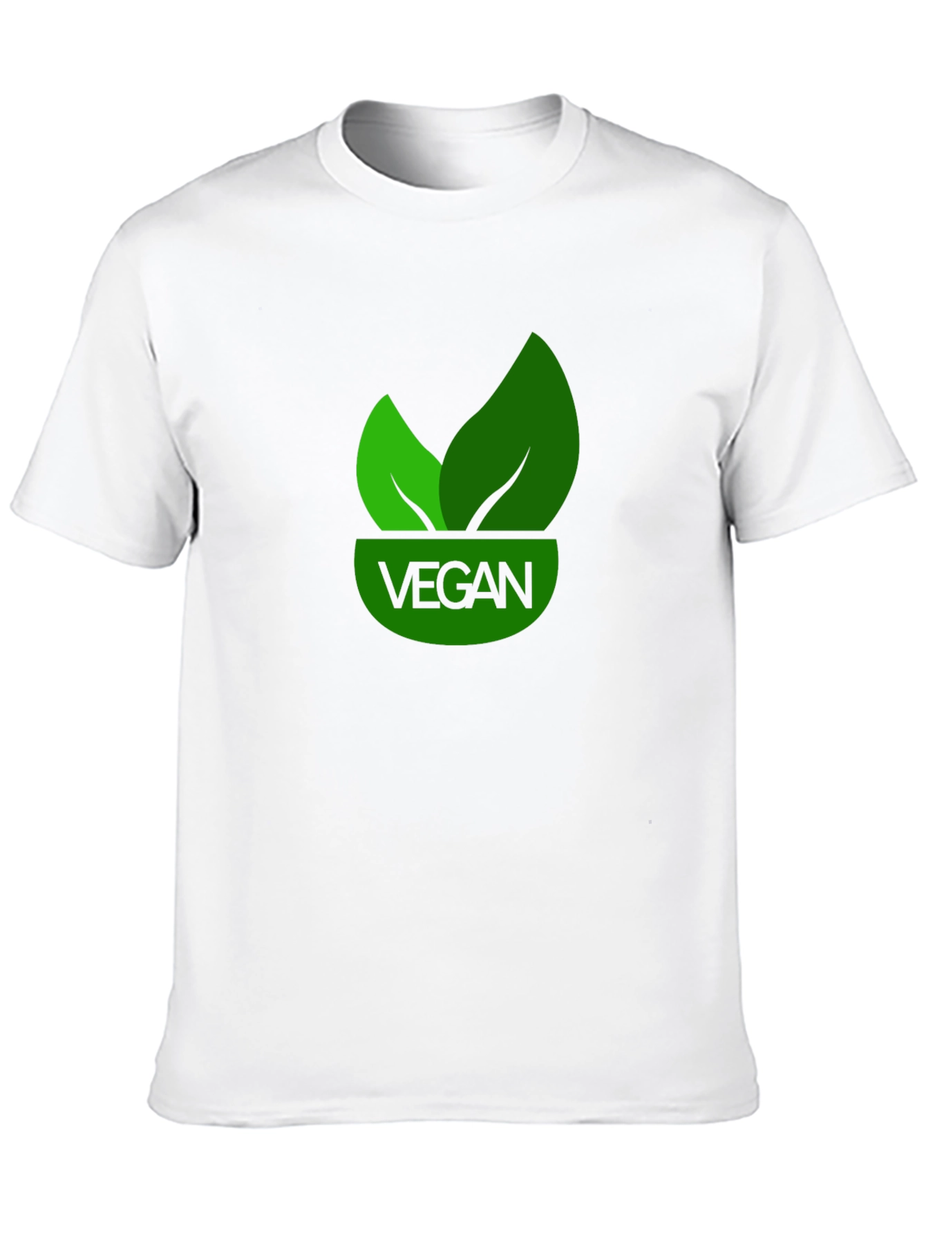 Vegan T-Shirt - Green Leaf Design