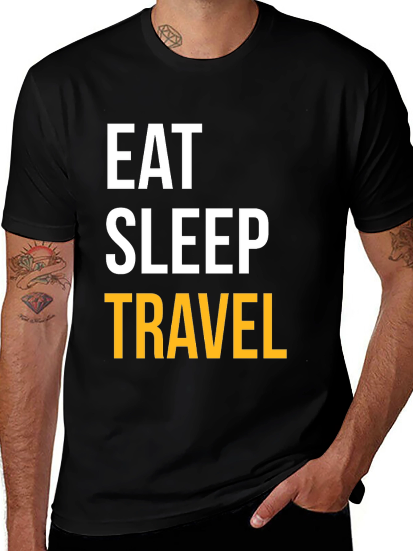 Eat Sleep Travel Black T-Shirt