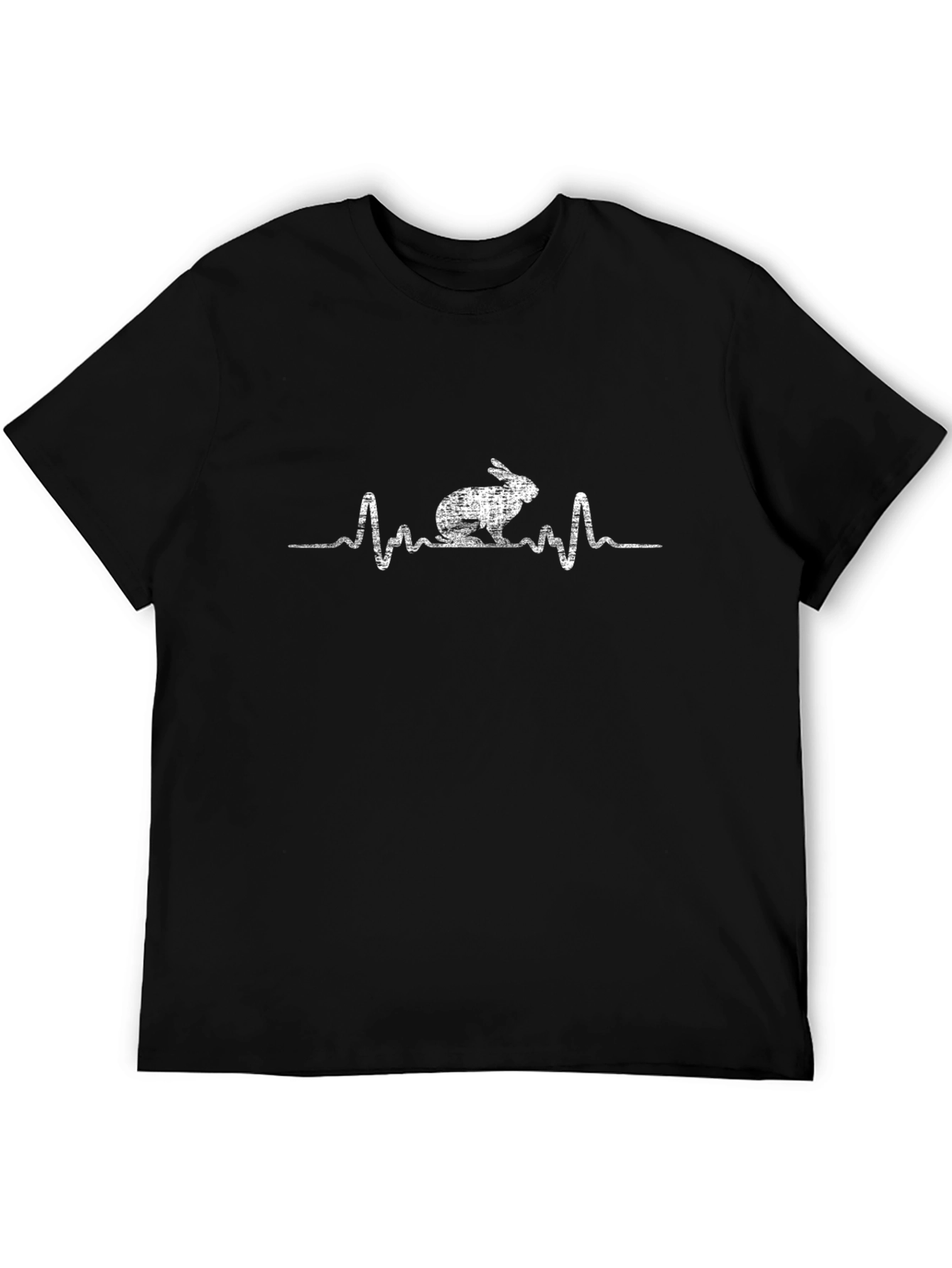 Rabbit Heartbeat Graphic Tee - Black Casual Shirt