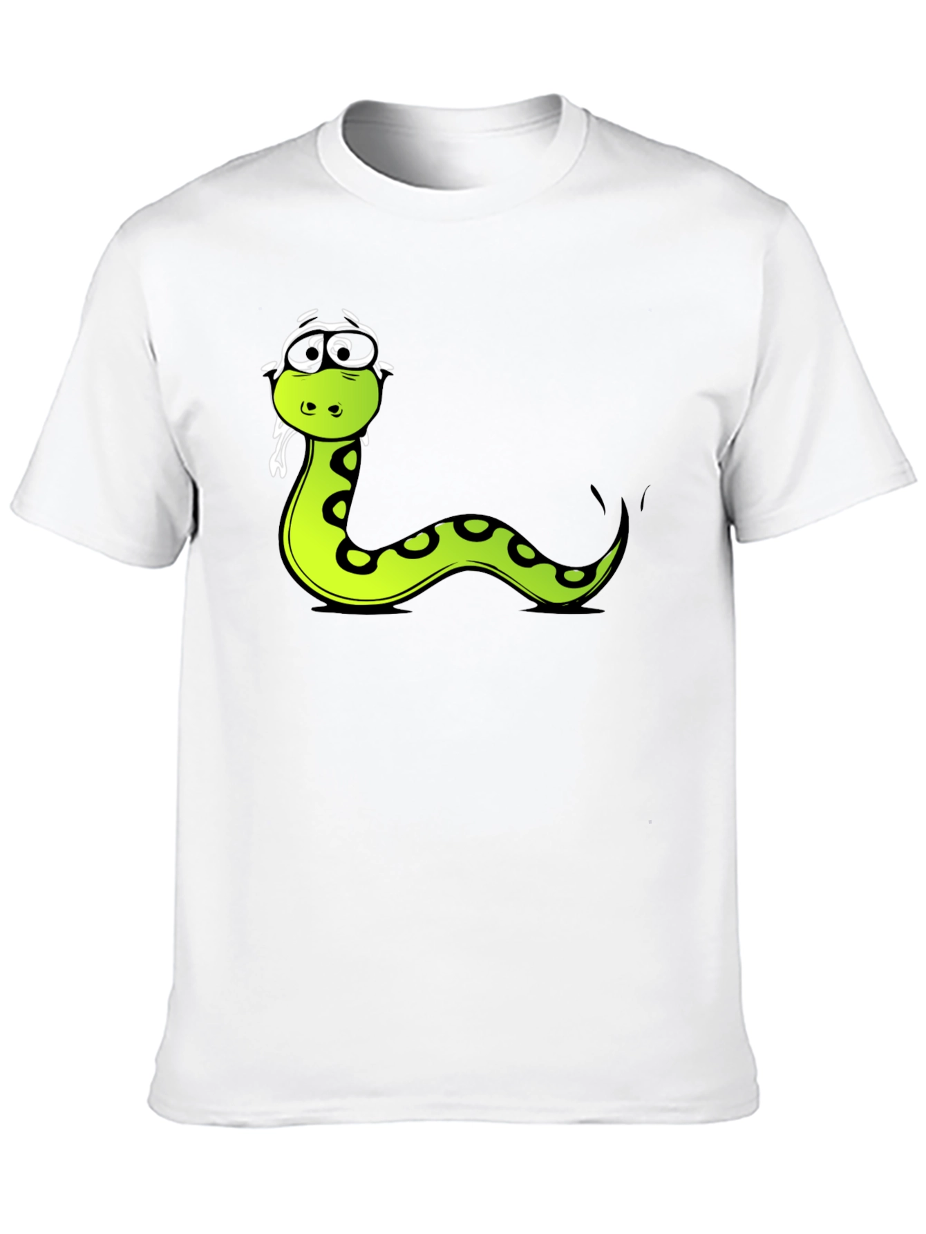 Funny Snake Cartoon Graphic Tee - Black T-Shirt