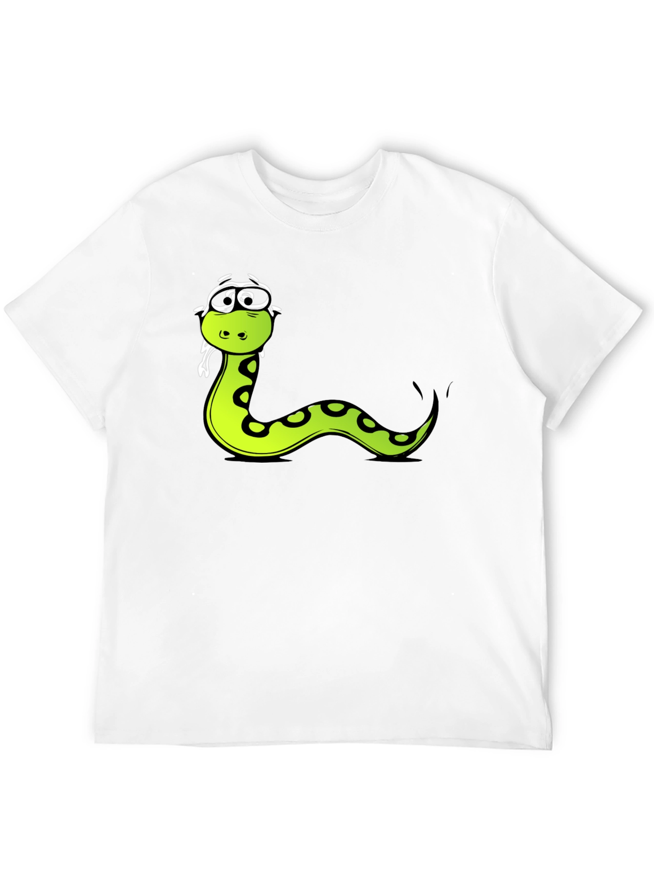Funny Snake Cartoon Graphic Tee - Black T-Shirt