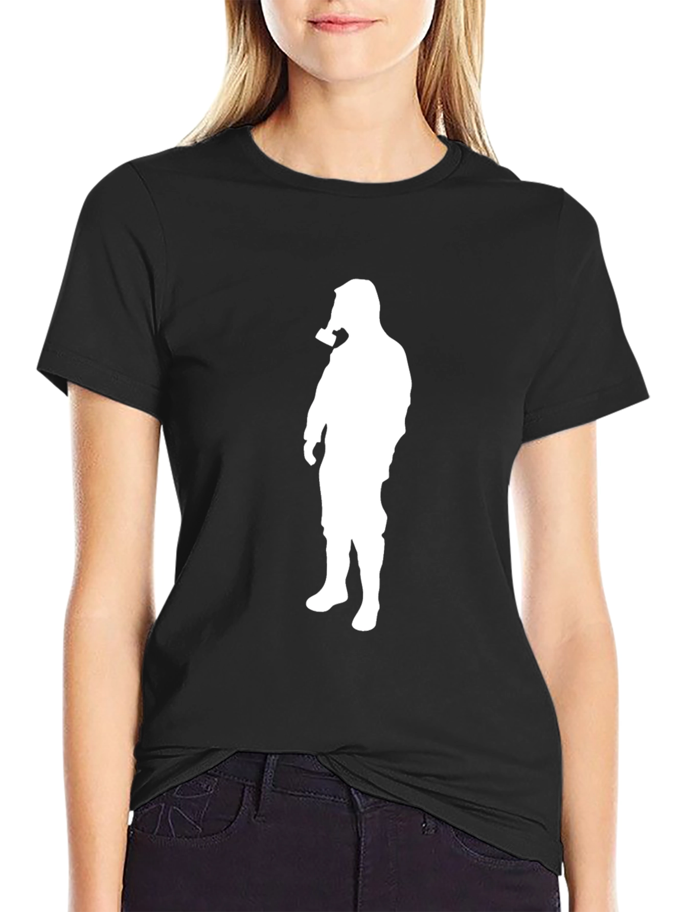 Gas Mask Silhouette Graphic Tee - Black