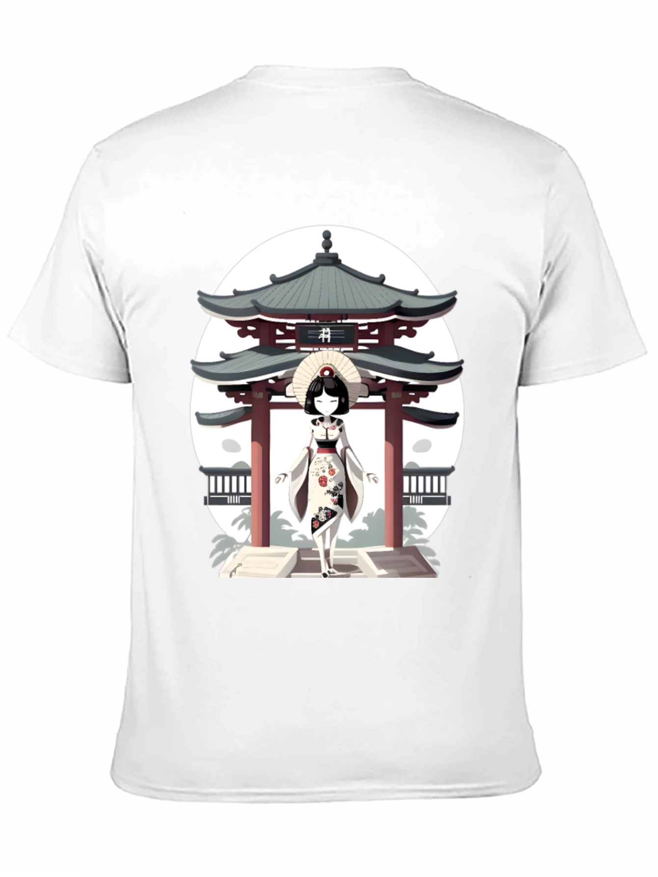 Geisha & Temple Graphic T-Shirt