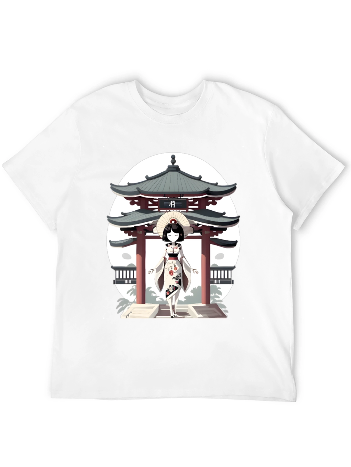 Geisha & Temple Graphic T-Shirt