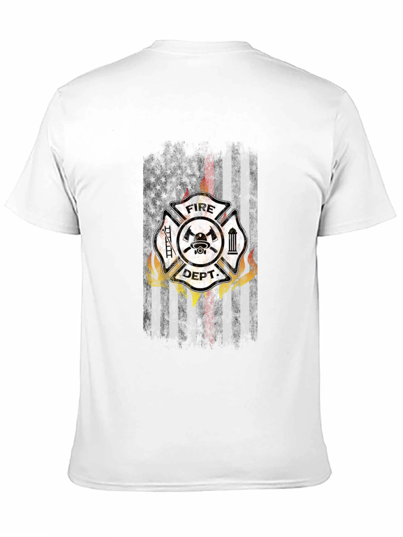 Fire Dept US Flag T-Shirt